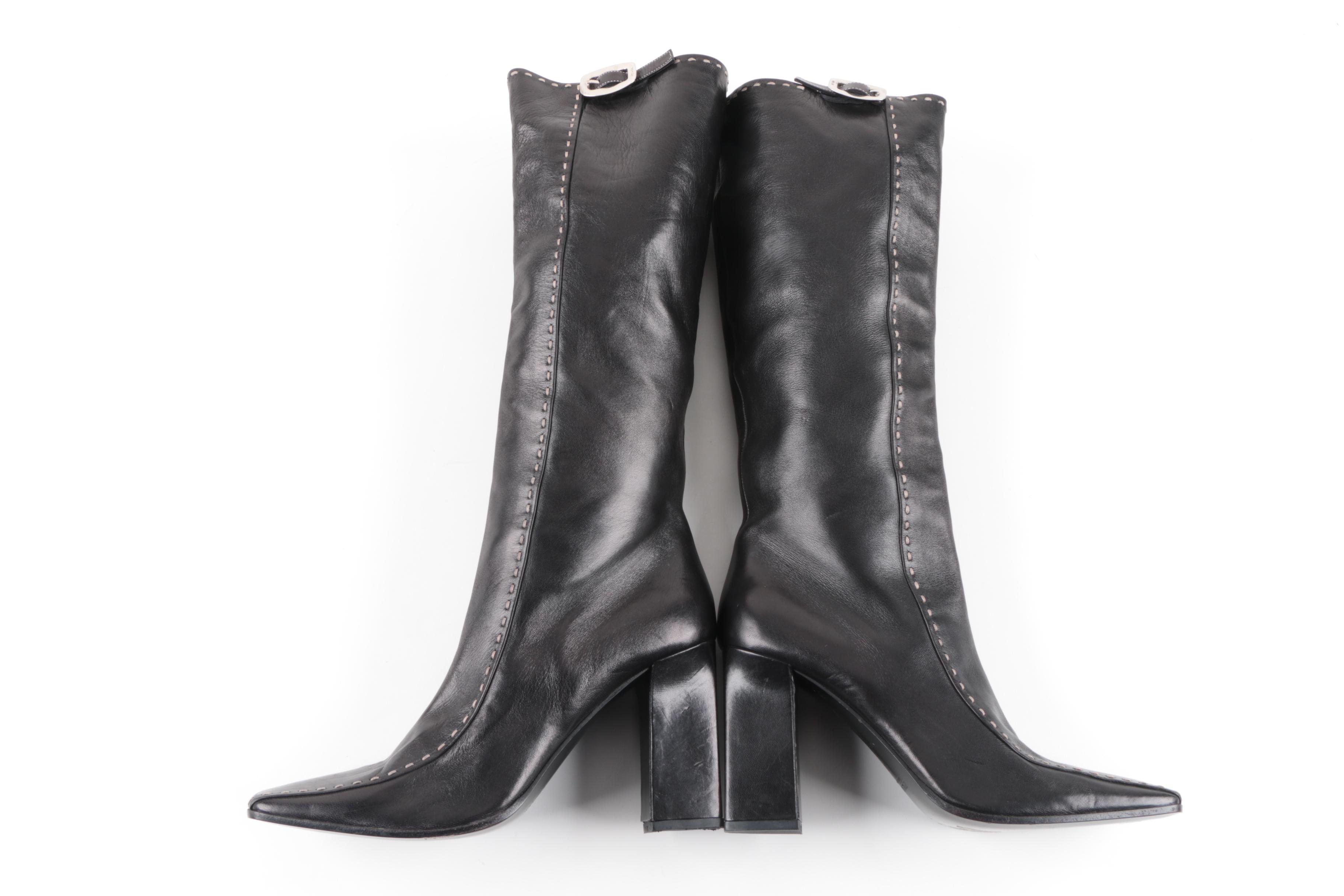 Women's Prada Black Leather Tall Boots