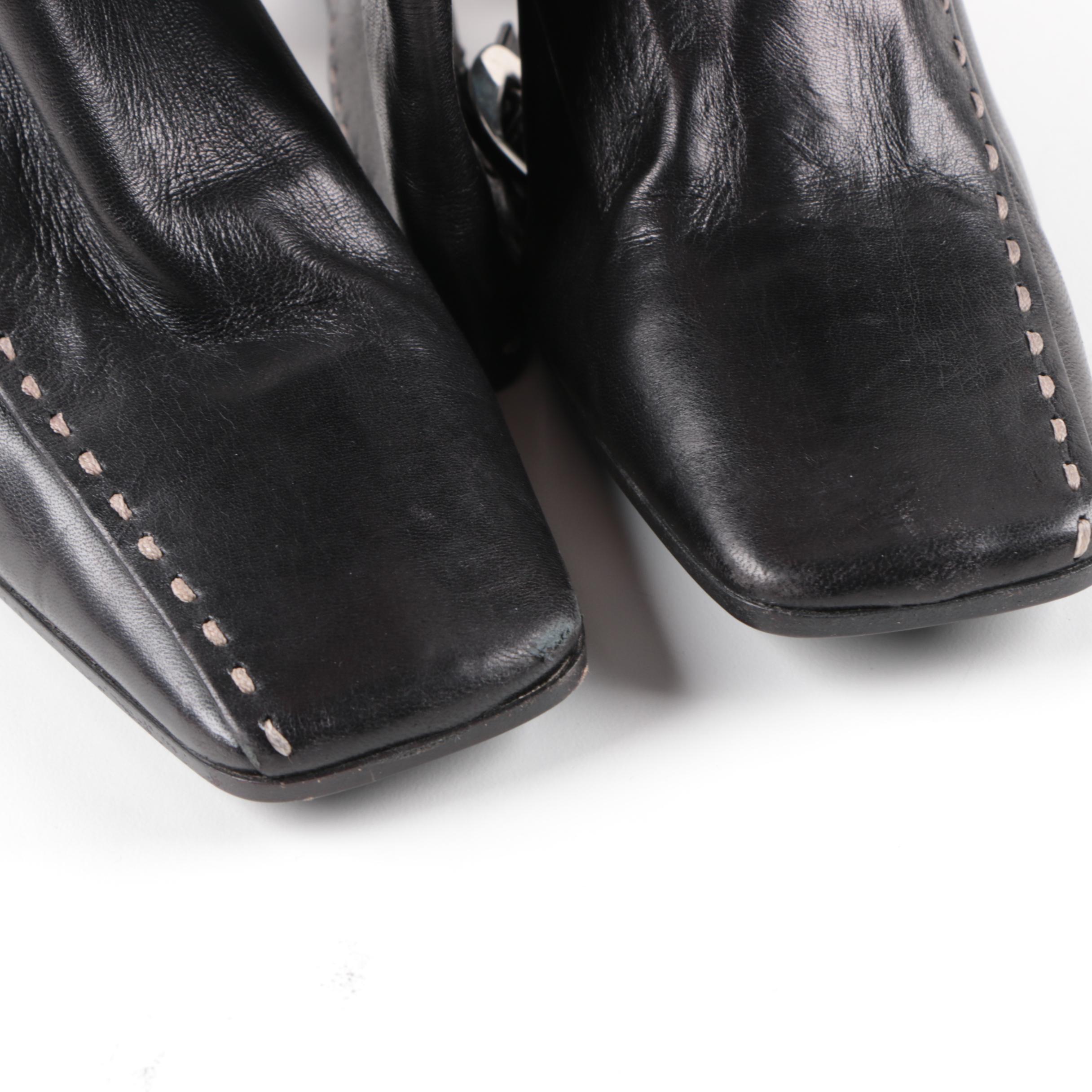 Women's Prada Black Leather Tall Boots