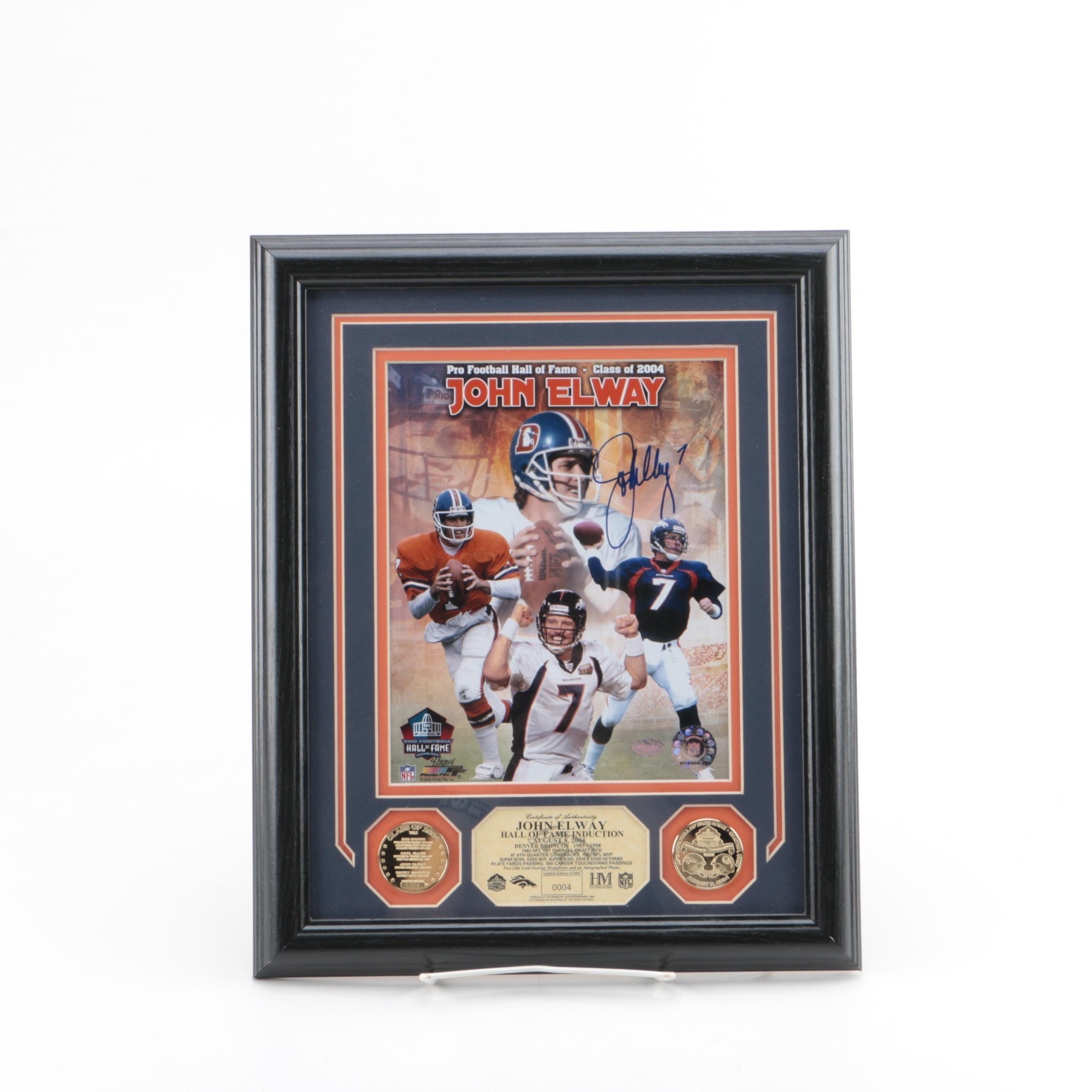 Autographed Limited Edition John Elway Hall of Fame Induction Photomint
