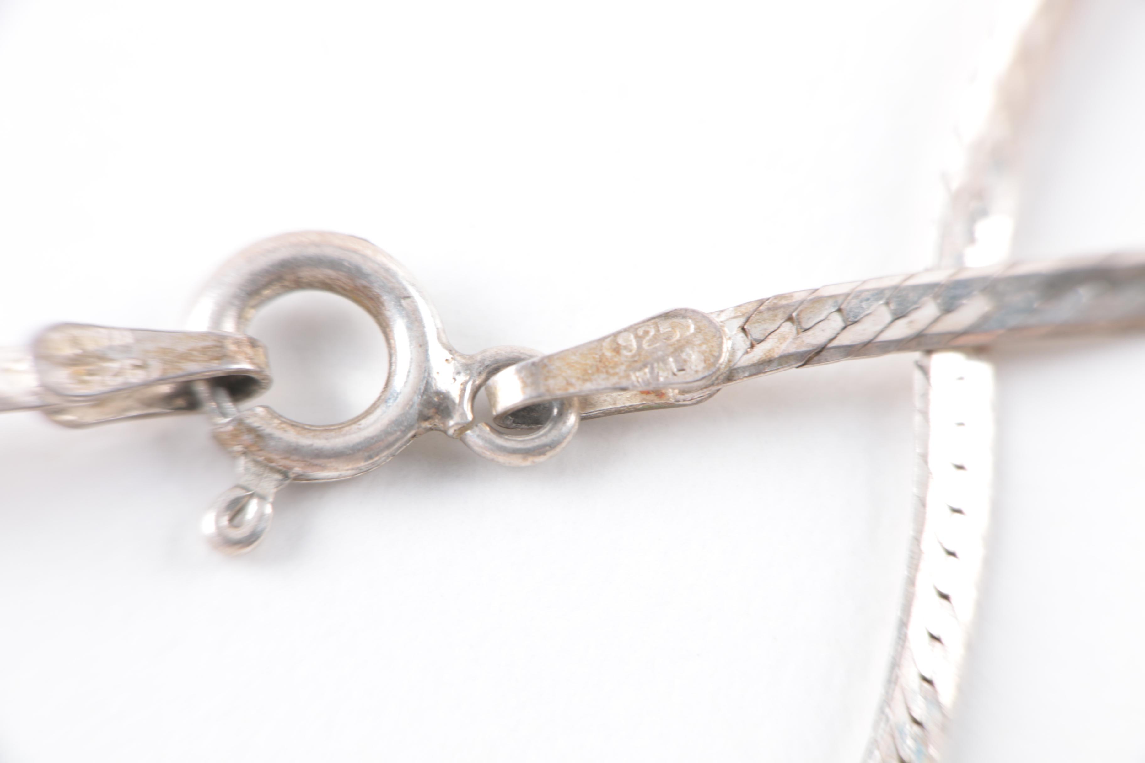 Grouping of Sterling Silver Necklaces and Bracelets