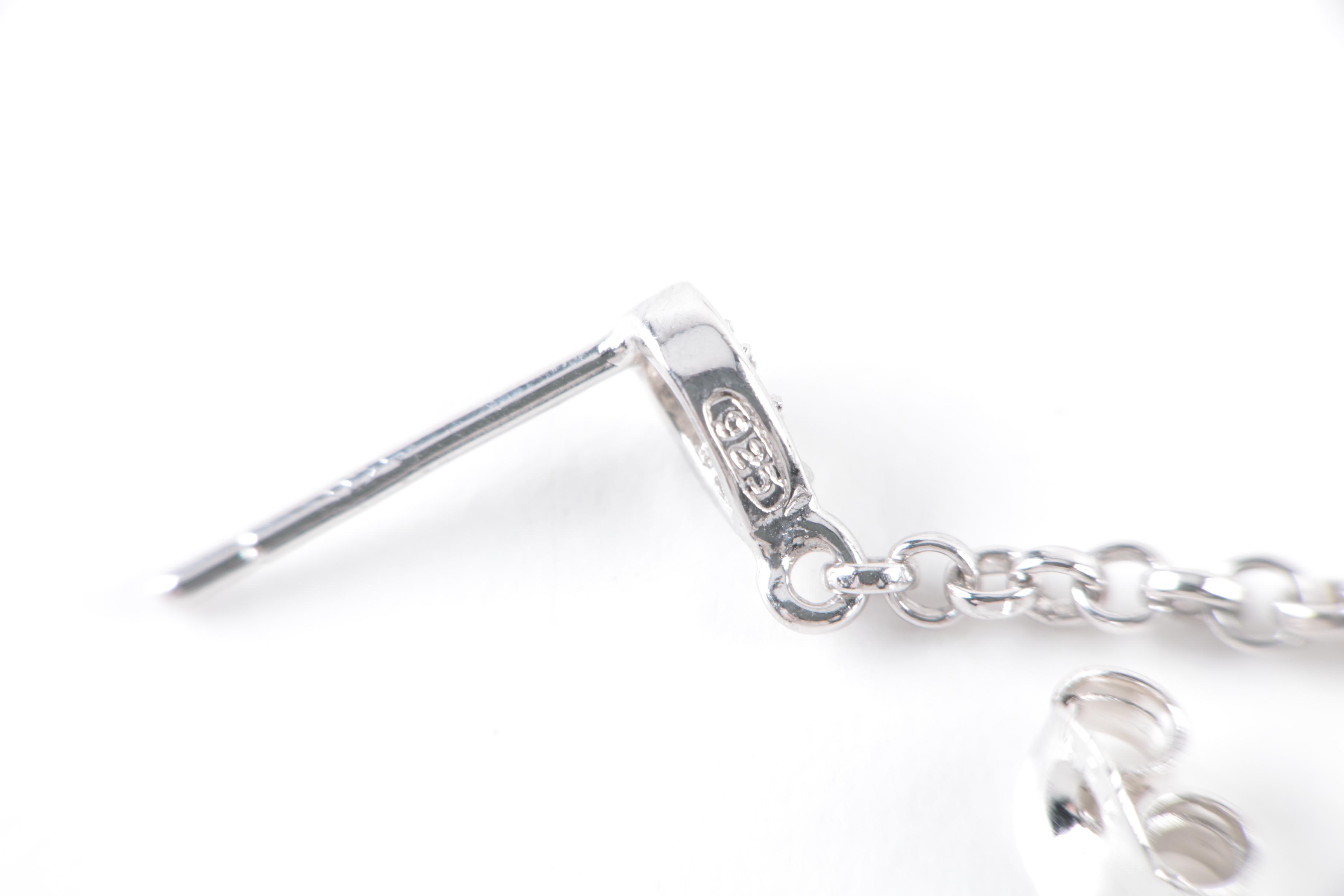 Sterling Silver Necklace and Earrings with Cultured Pearl