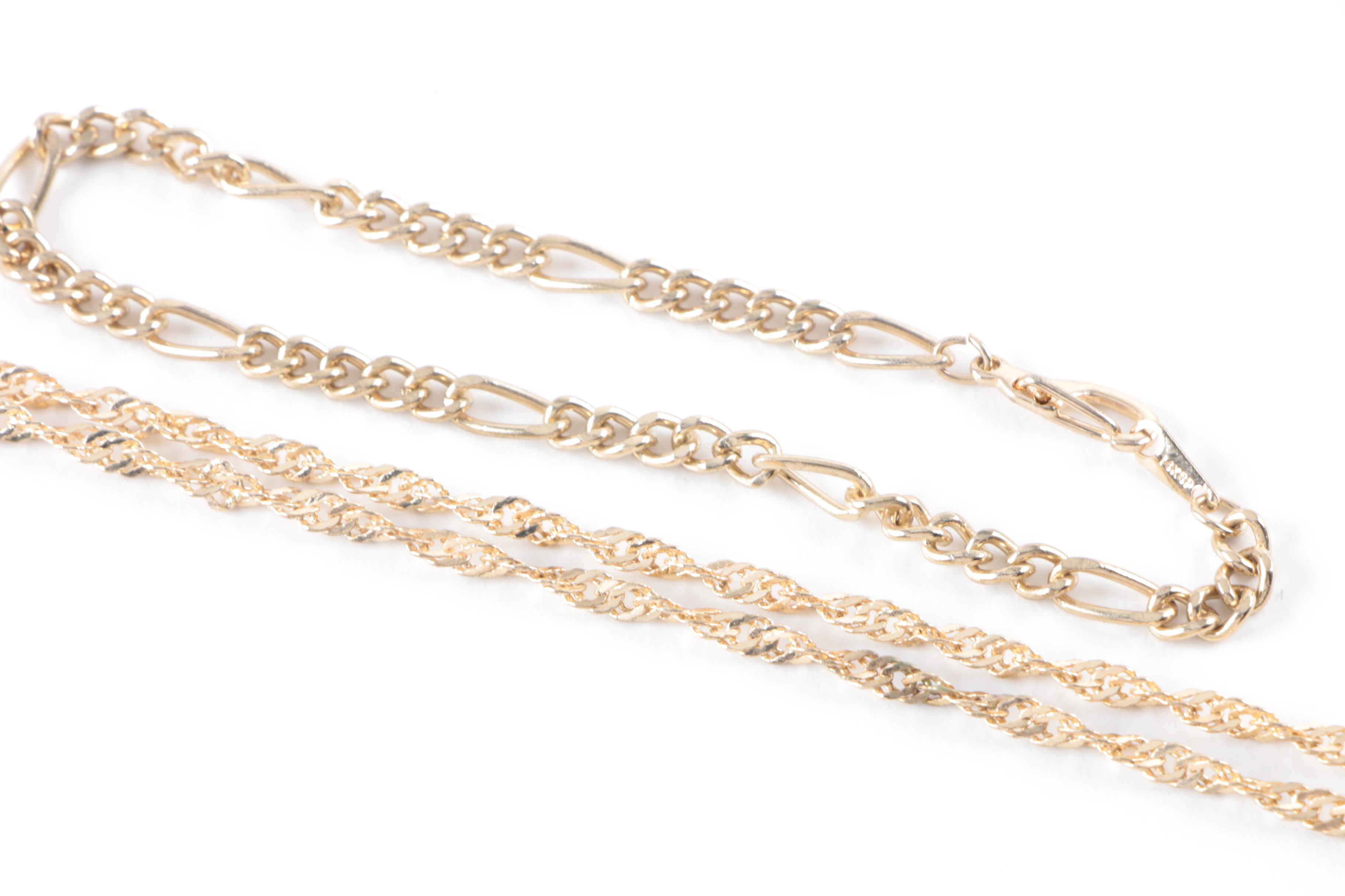 Jewelry Including 14K Yellow Gold Plated Necklaces