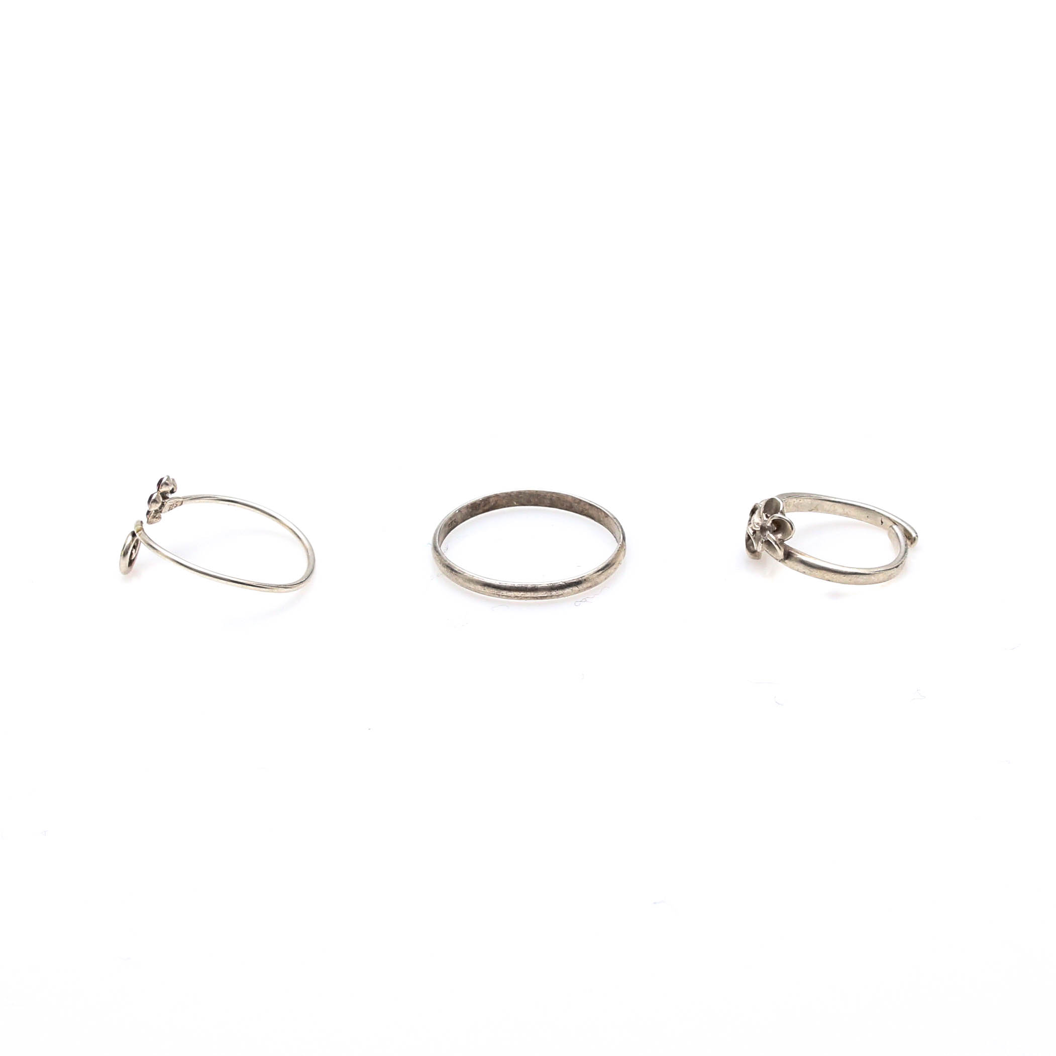 Selection of Sterling Silver Rings Including Cubic Zirconia and Glass Crystal