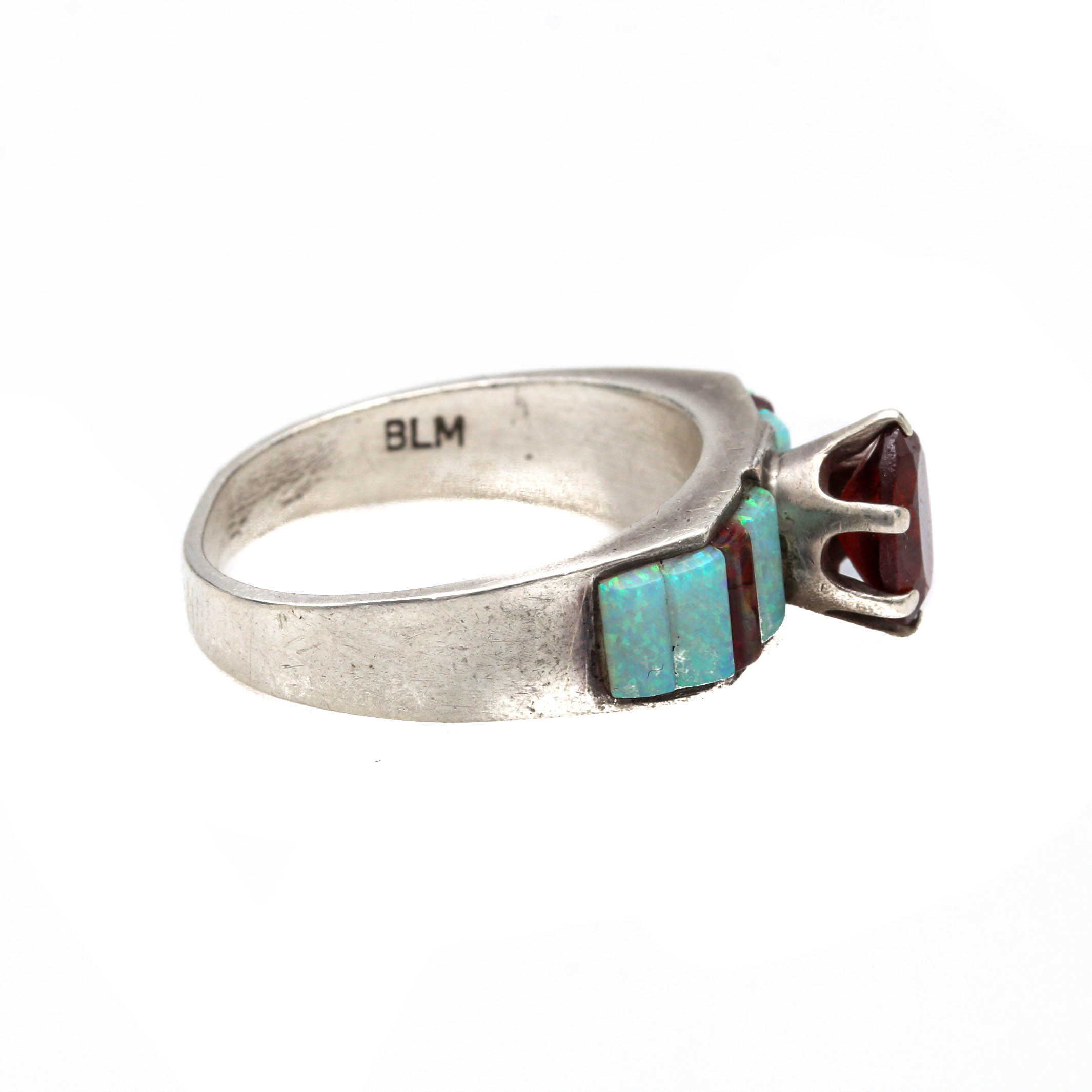 Sterling Silver Rings With Garnet and Opal