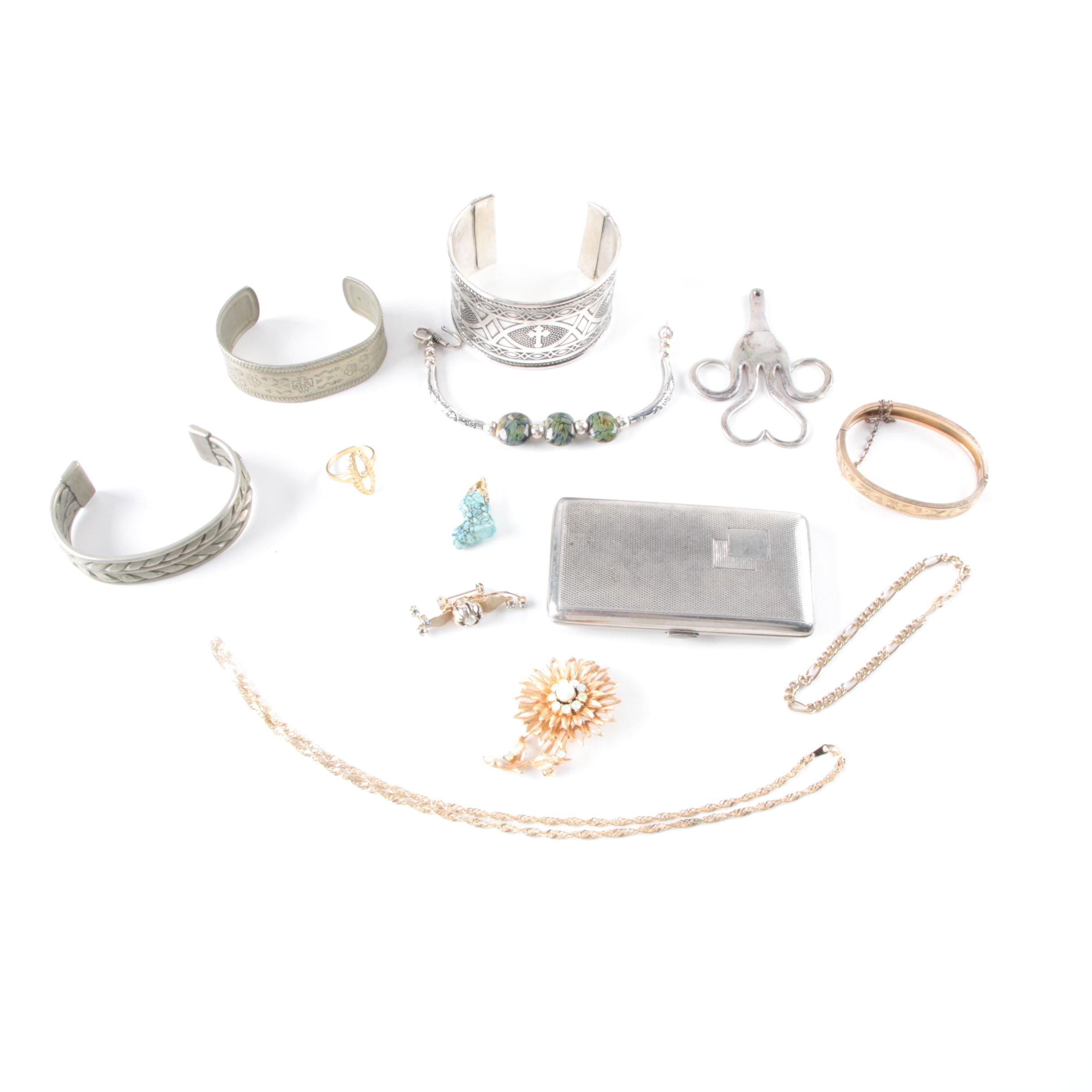 Jewelry Including 14K Yellow Gold Plated Necklaces