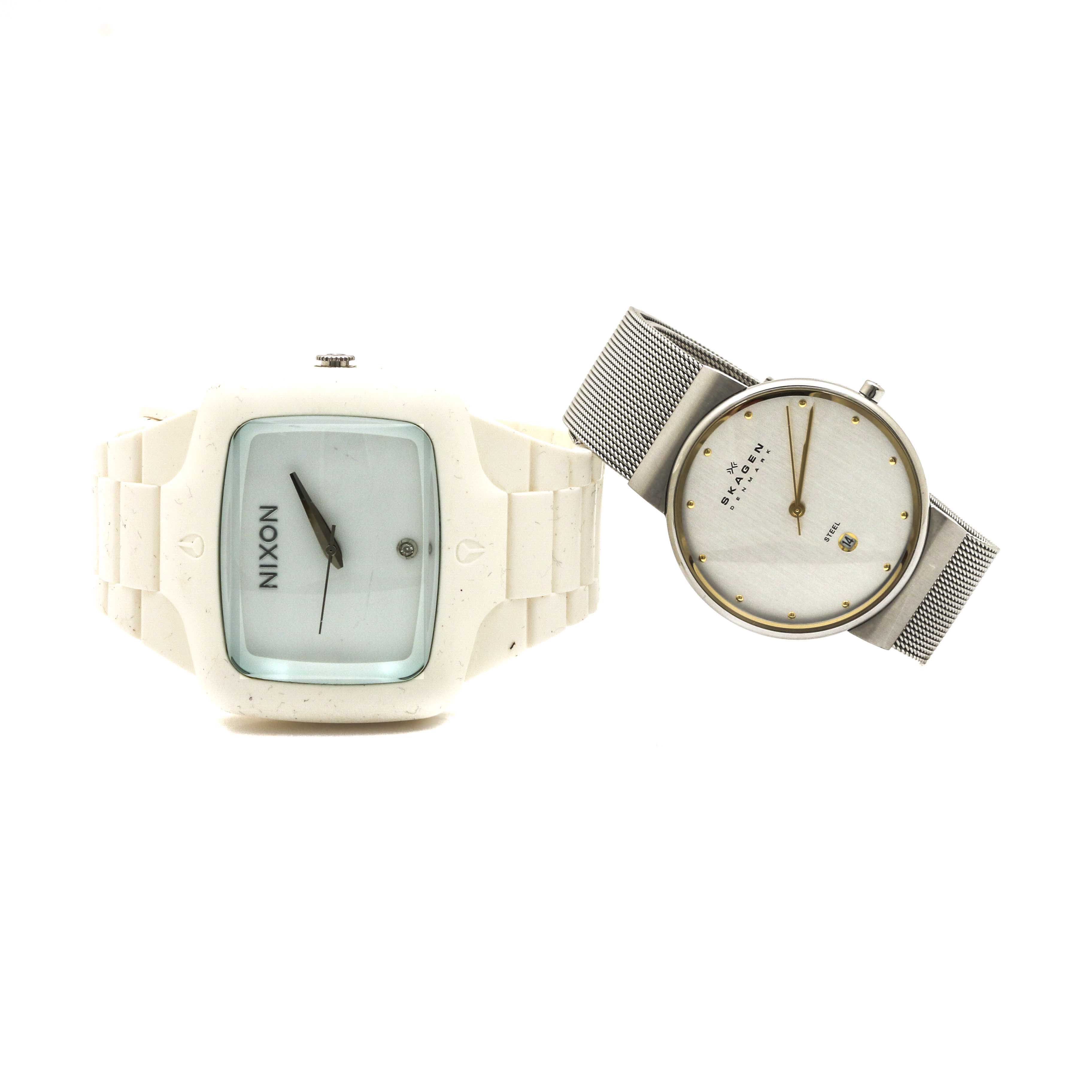 Skagen and Nixon Stainless Steel Watches