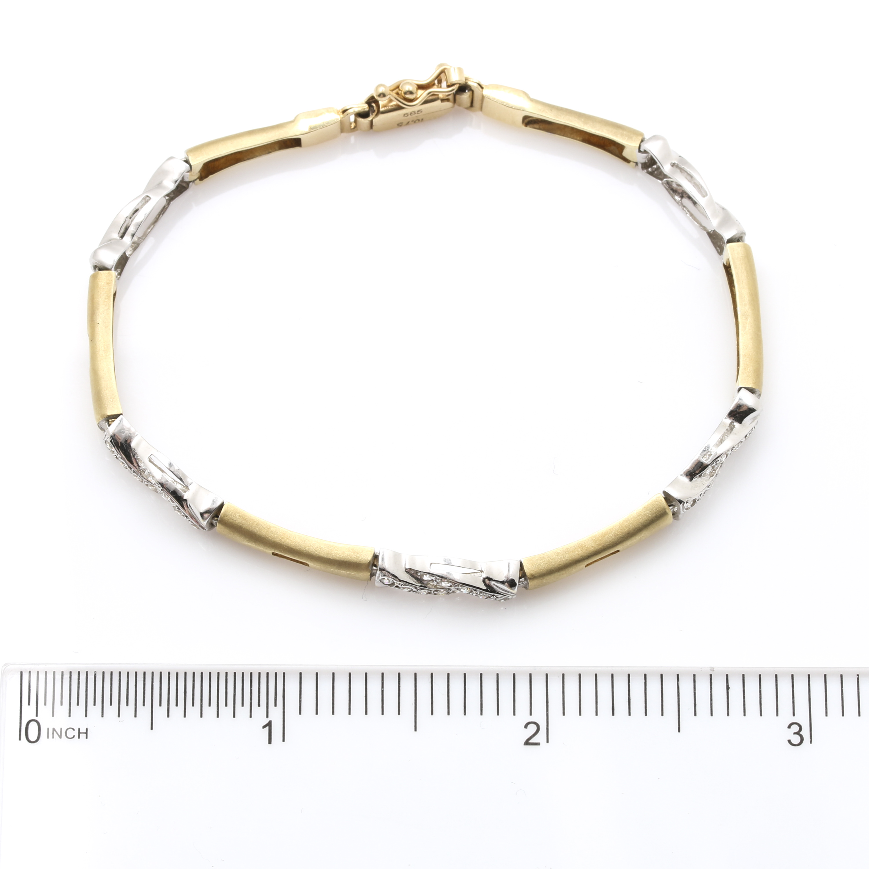 14K Two Tone Gold Cubic Zirconia Bracelet