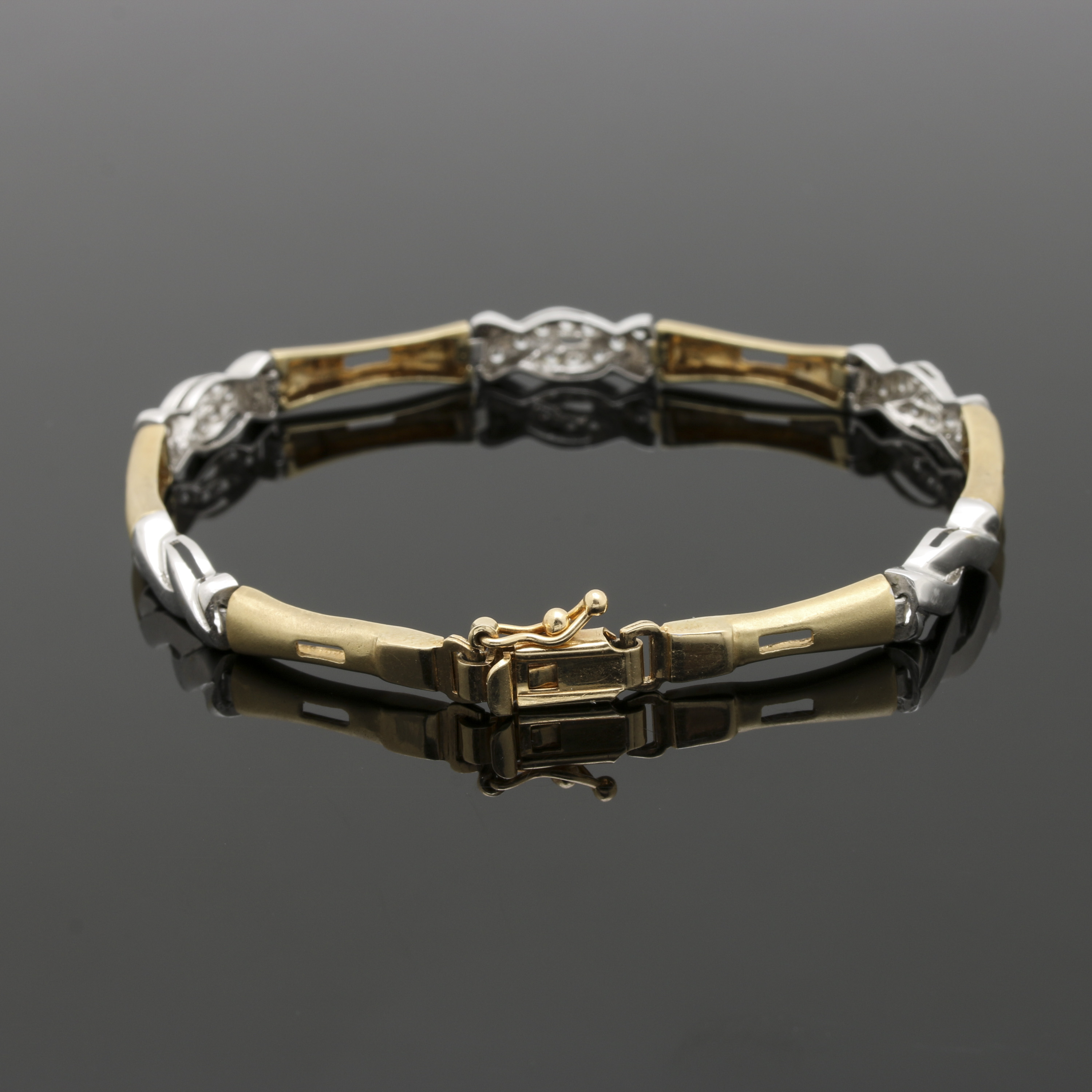 14K Two Tone Gold Cubic Zirconia Bracelet