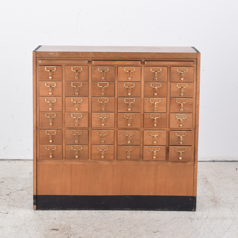 Vintage Library Card Catalog Cabinet