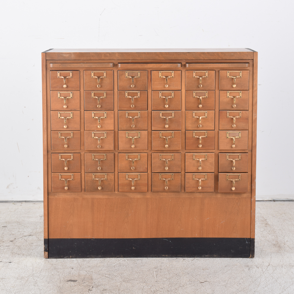 Vintage Library Card Catalog Cabinet