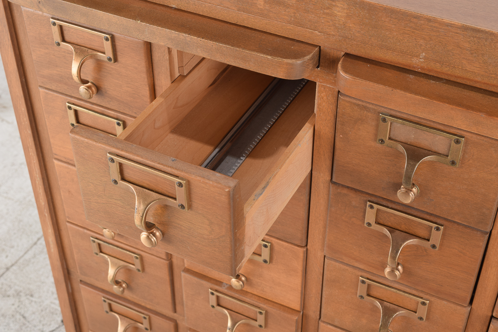 Vintage Library Card Catalog Cabinet