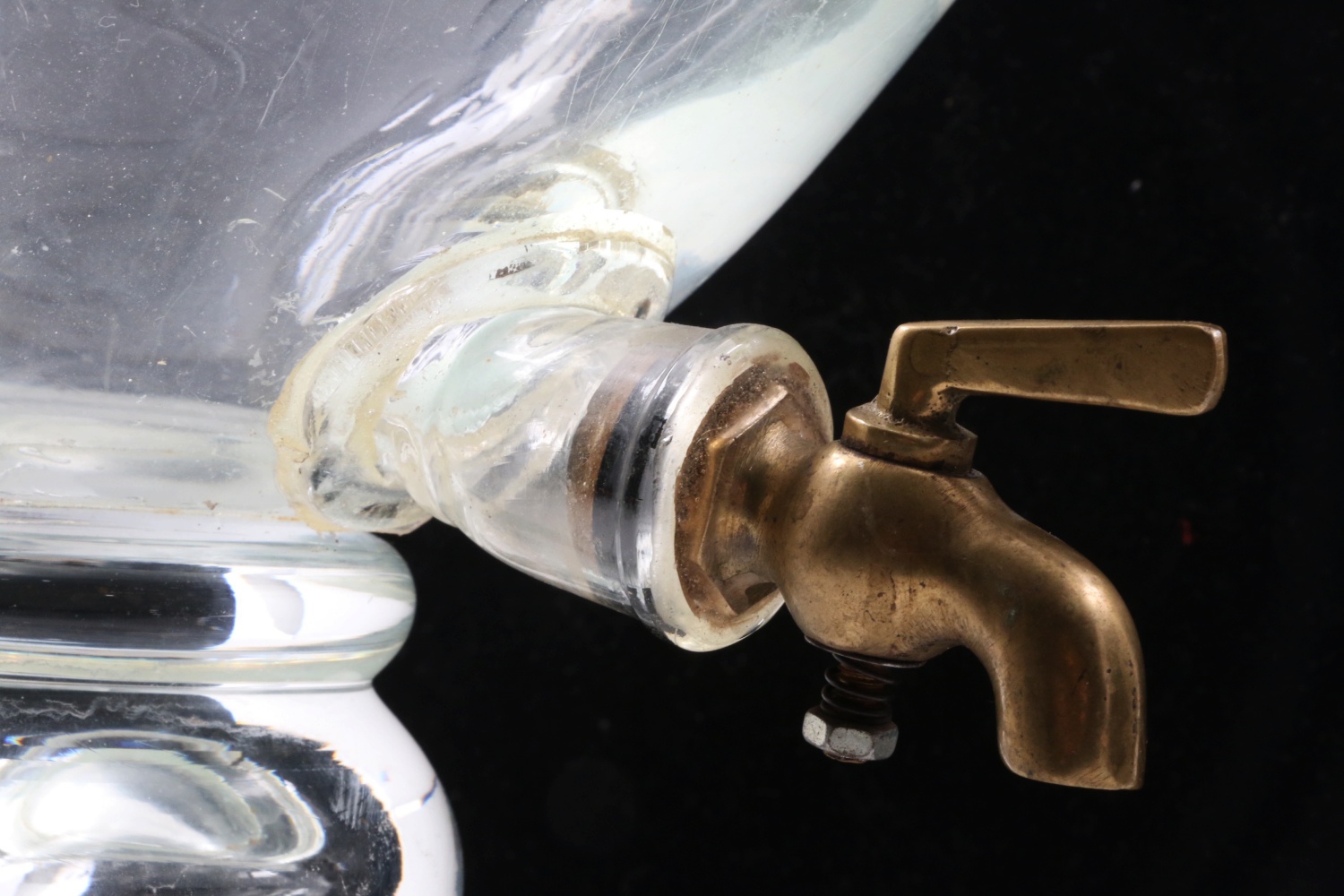 Pair of Antique Cut Glass Apothecary Jars with Spigots