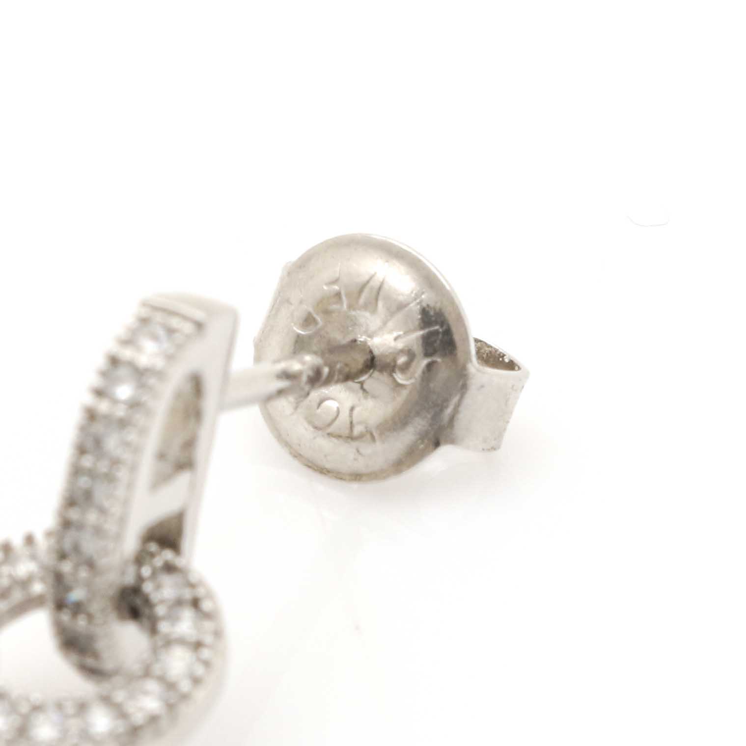 Sterling Silver Cubic Zirconia Earring and Necklace Ensemble