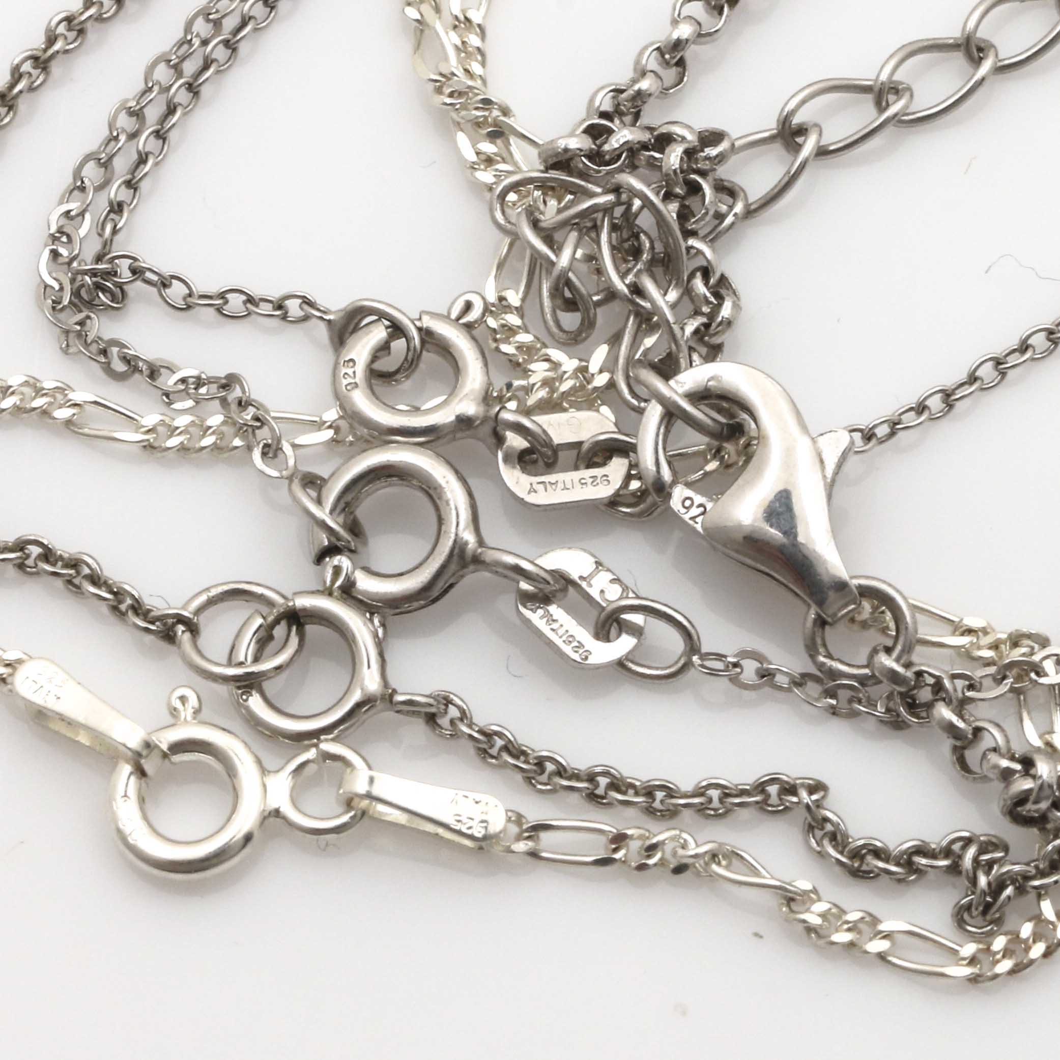 Assortment of Sterling Silver Necklaces Featuring Cubic Zirconia