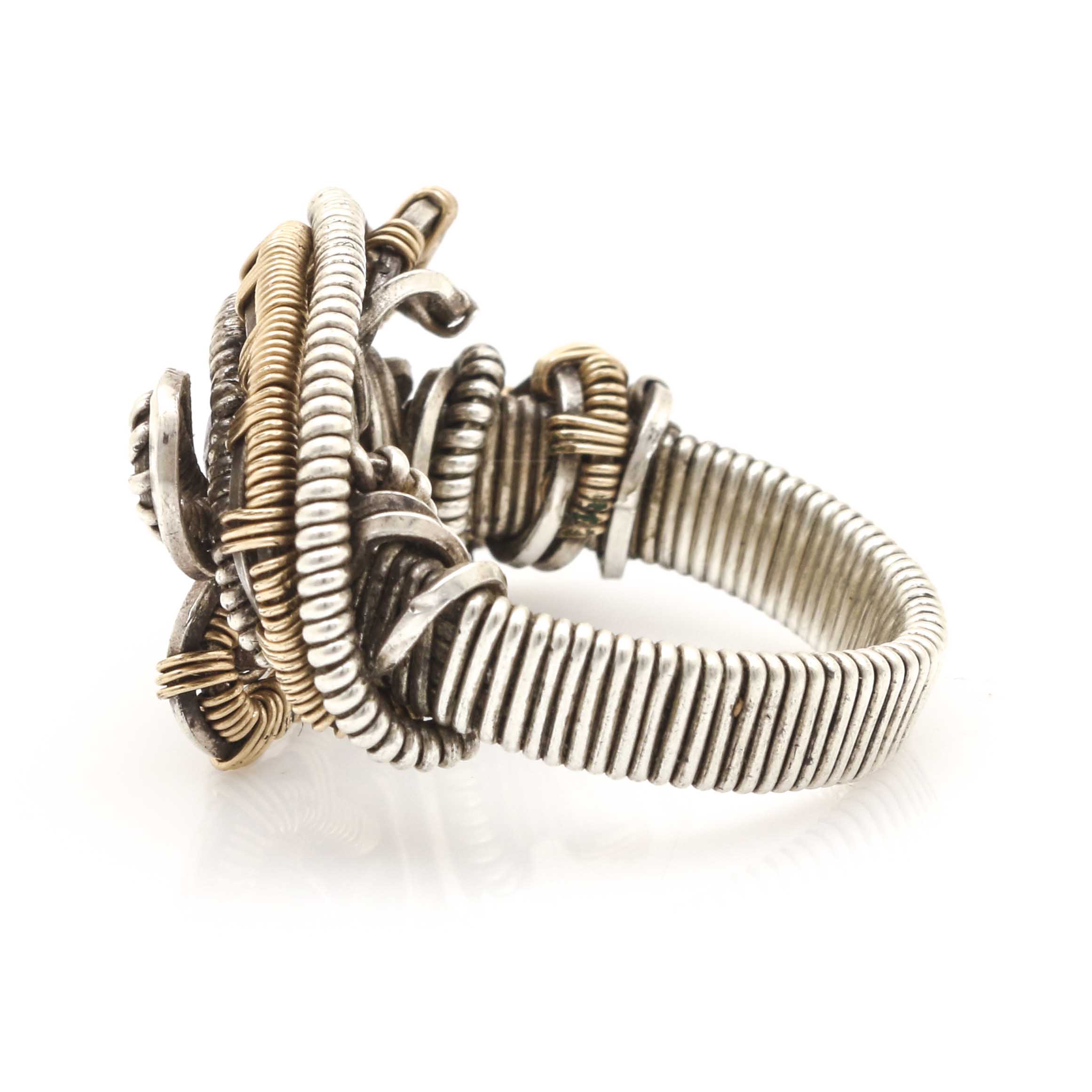 Sterling Silver Wire Wrapped Garnet Ring