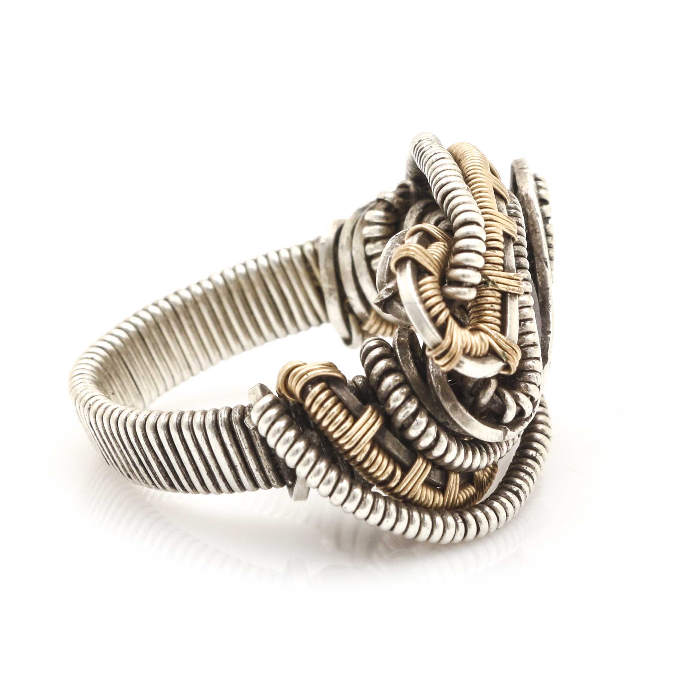 Sterling Silver Wire Wrapped Garnet Ring