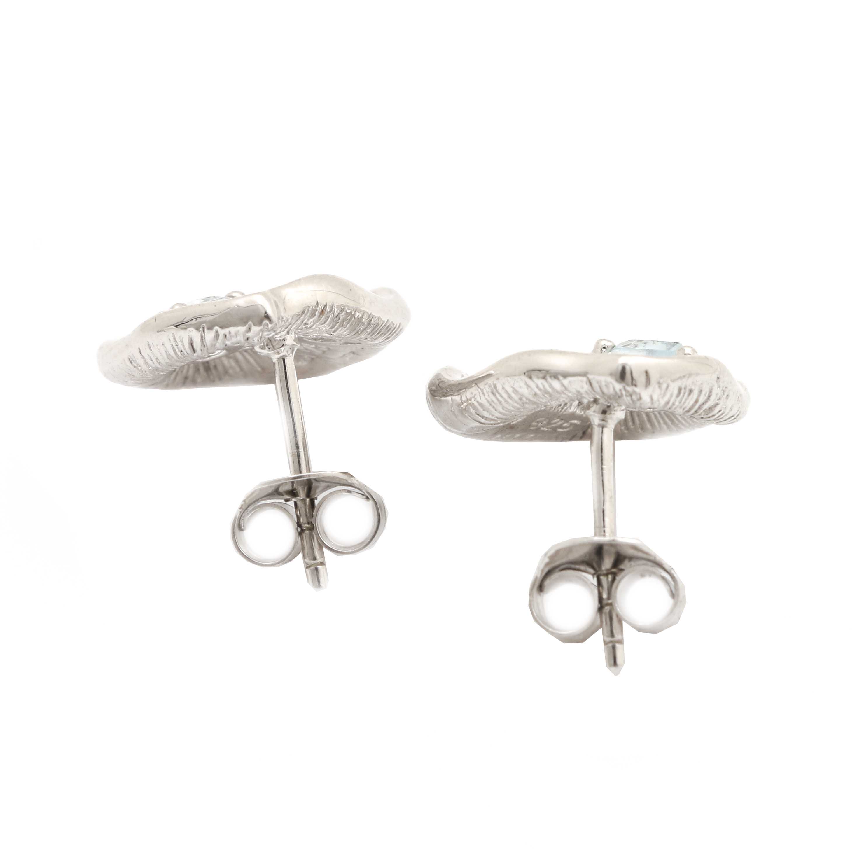 Sterling Silver Blue Topaz Necklace and Earrings