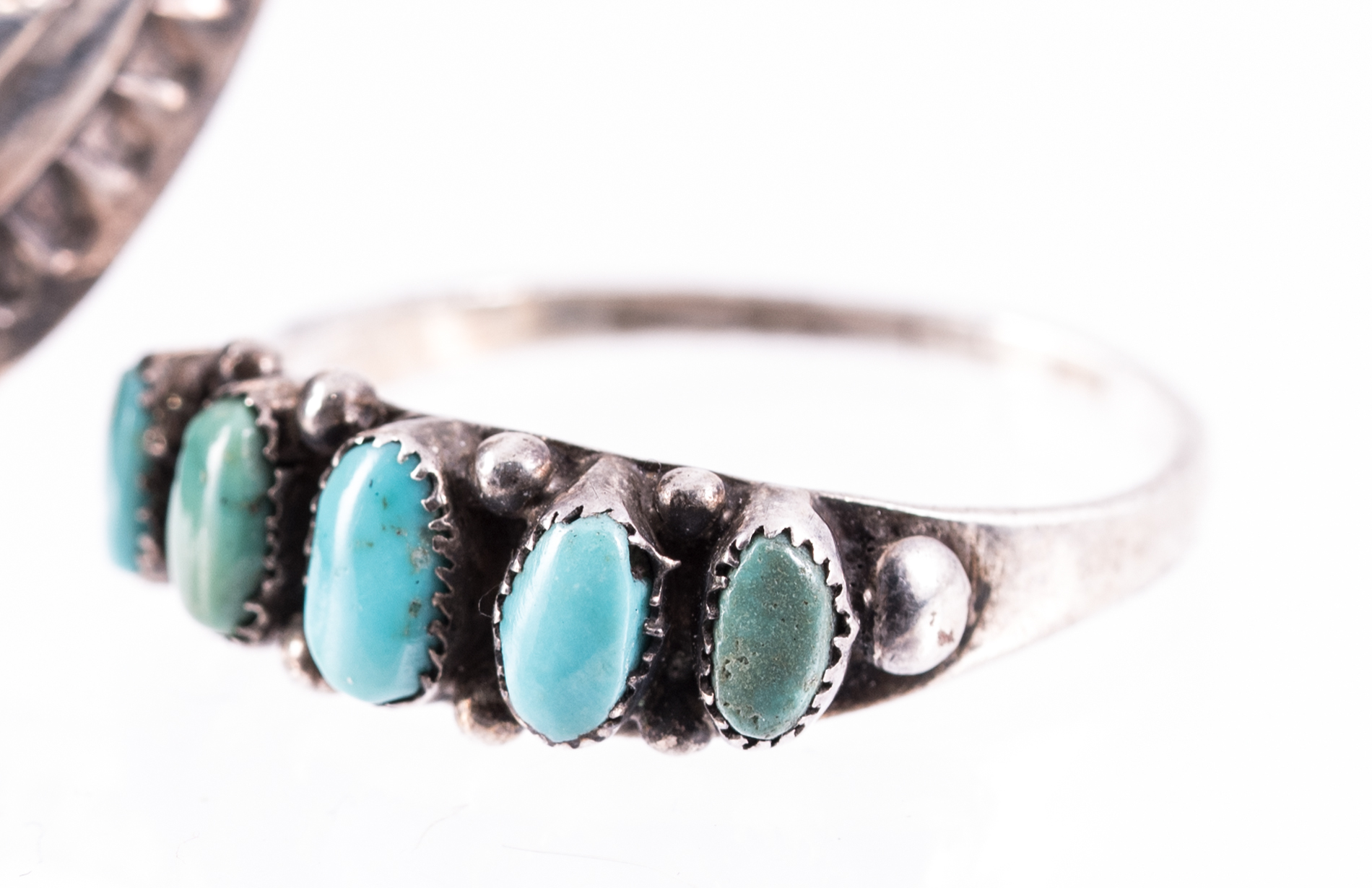 Sterling Silver Turquoise Brooch and Ring