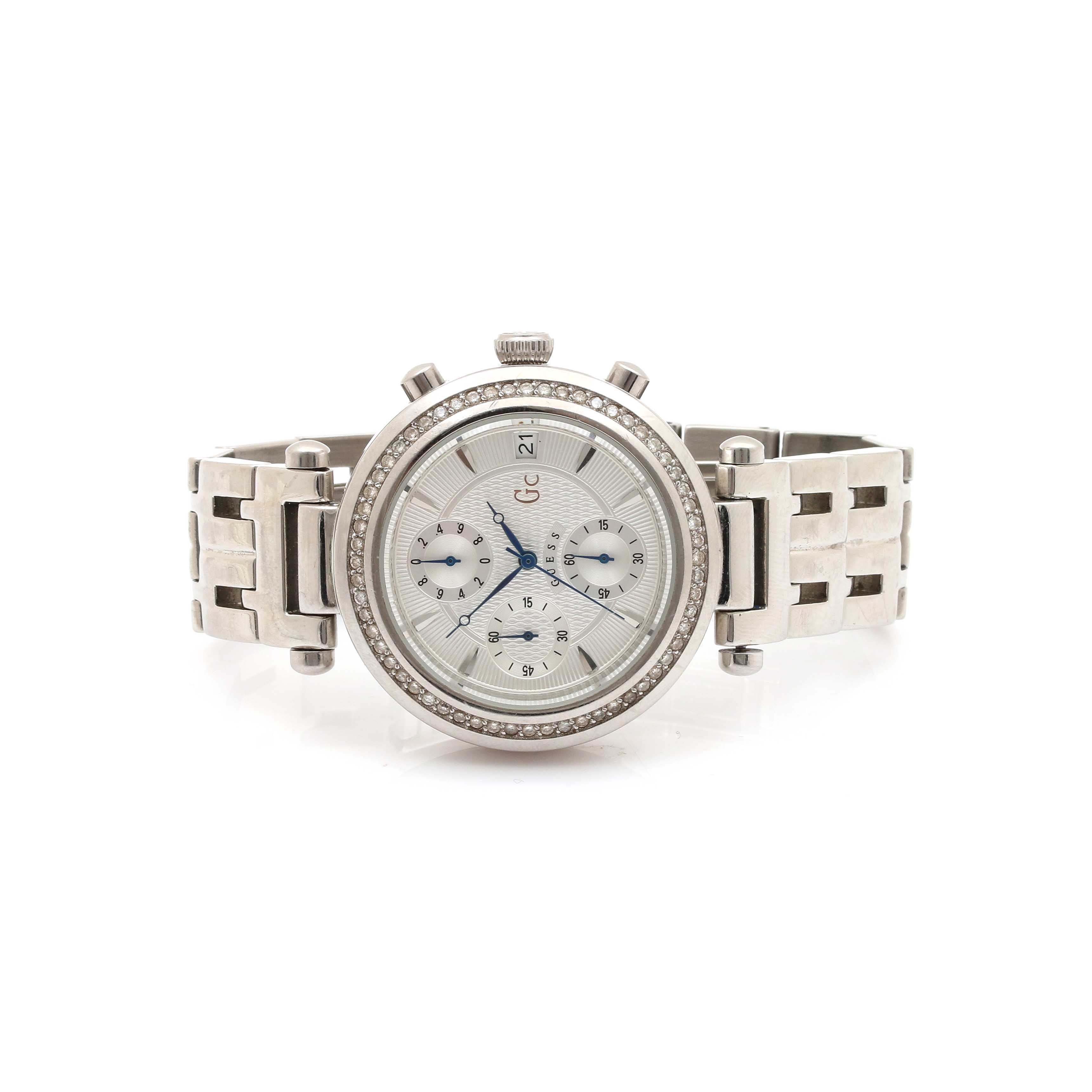 Guess Stainless Steel Diamond Watch