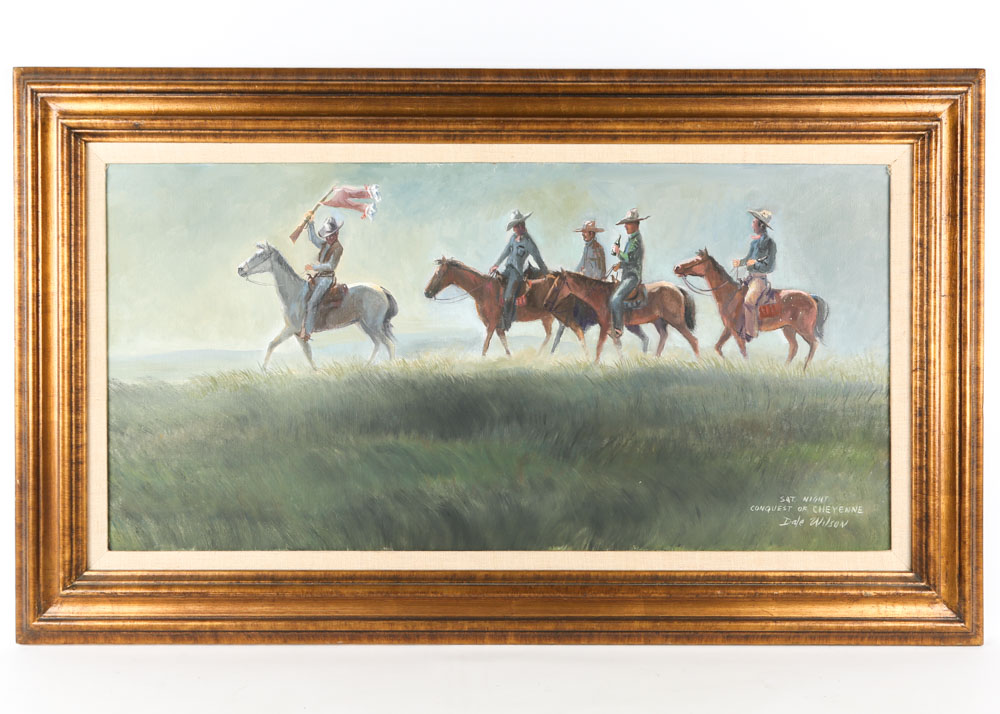 Dale Wilson Original Oil Painting "Saturday Night Conquest of Cheyenne"