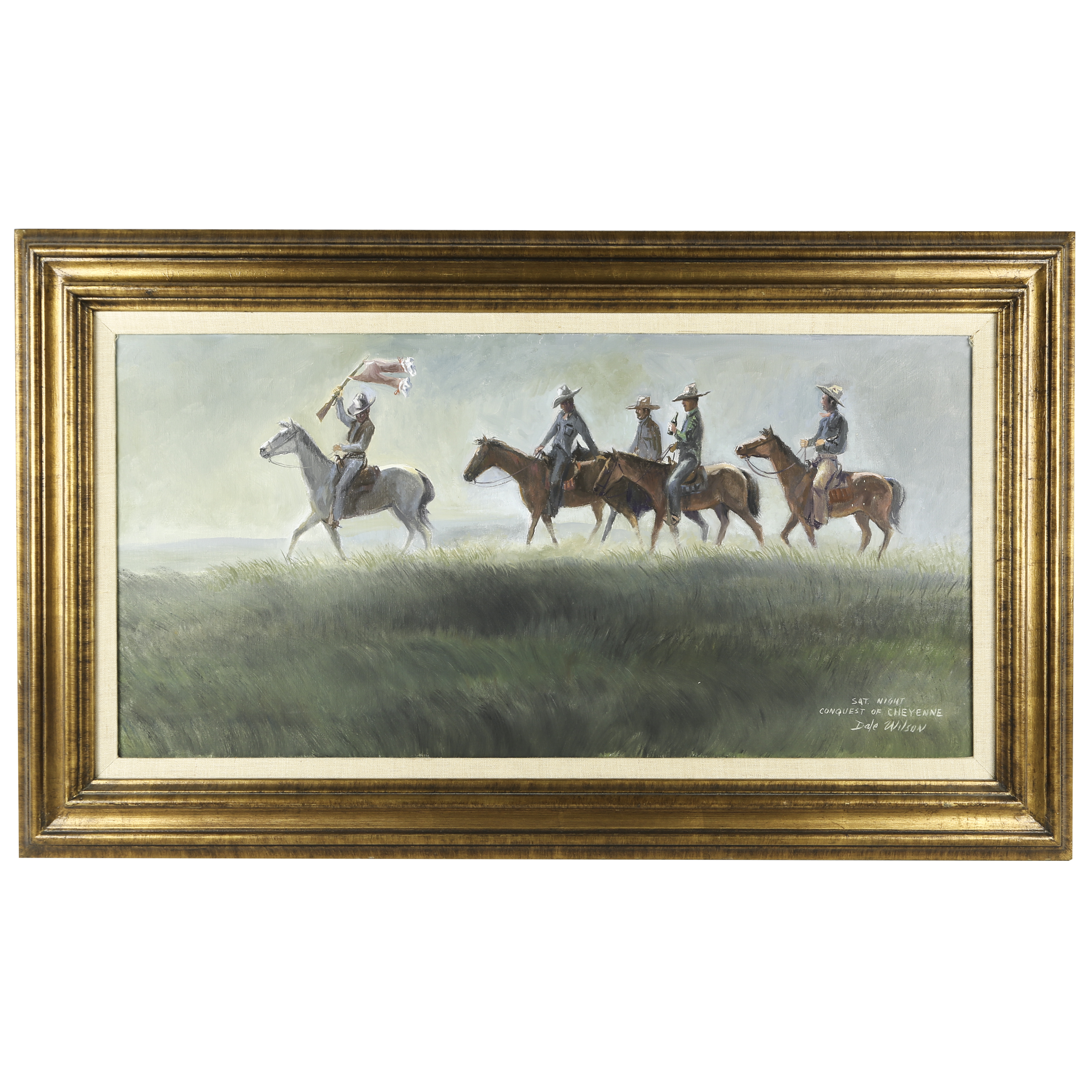 Dale Wilson Original Oil Painting "Saturday Night Conquest of Cheyenne"