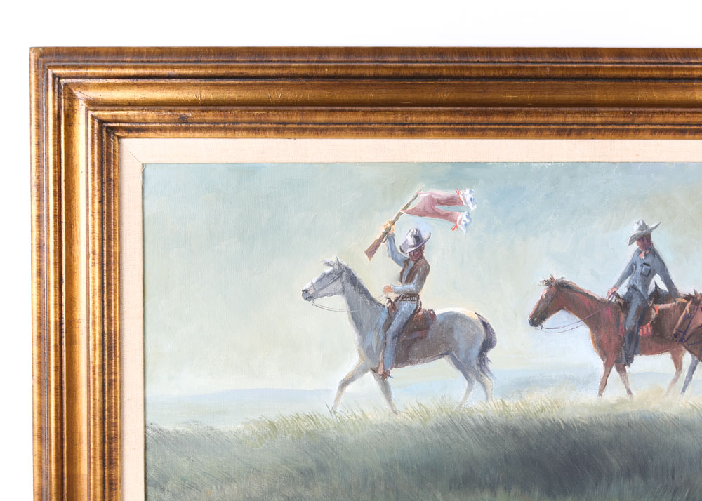 Dale Wilson Original Oil Painting "Saturday Night Conquest of Cheyenne"