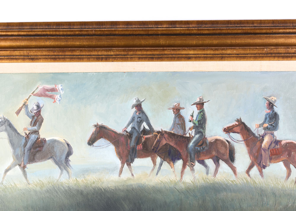 Dale Wilson Original Oil Painting "Saturday Night Conquest of Cheyenne"
