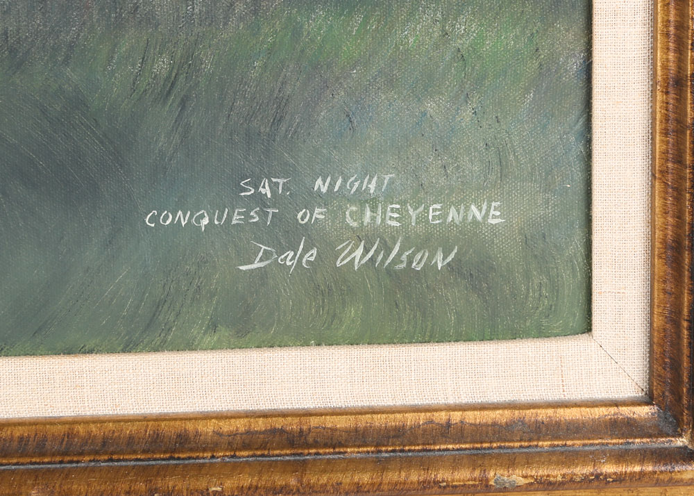 Dale Wilson Original Oil Painting "Saturday Night Conquest of Cheyenne"
