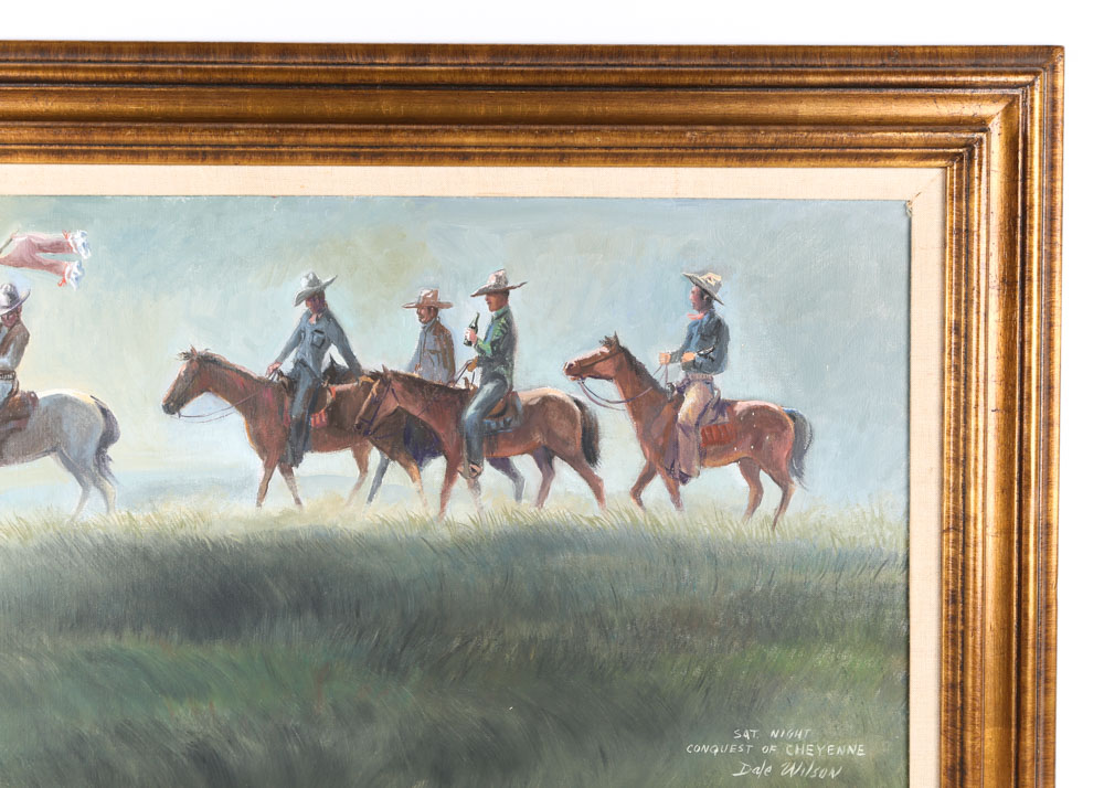Dale Wilson Original Oil Painting "Saturday Night Conquest of Cheyenne"