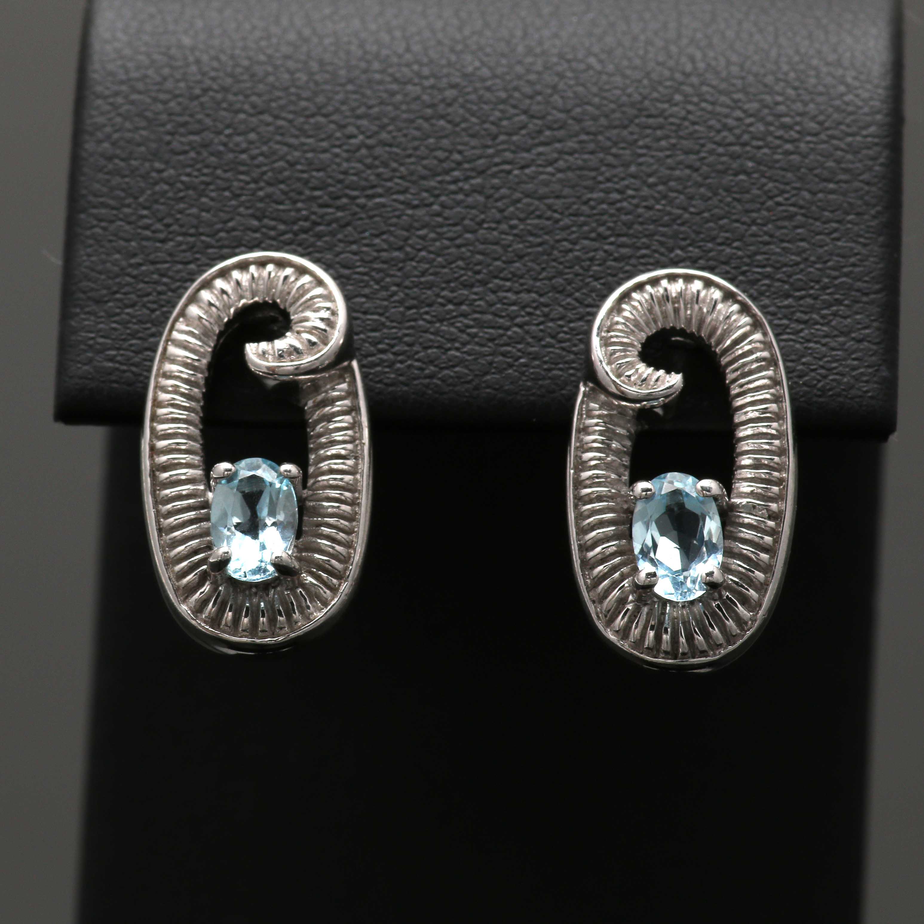 Sterling Silver Blue Topaz Demi Parure