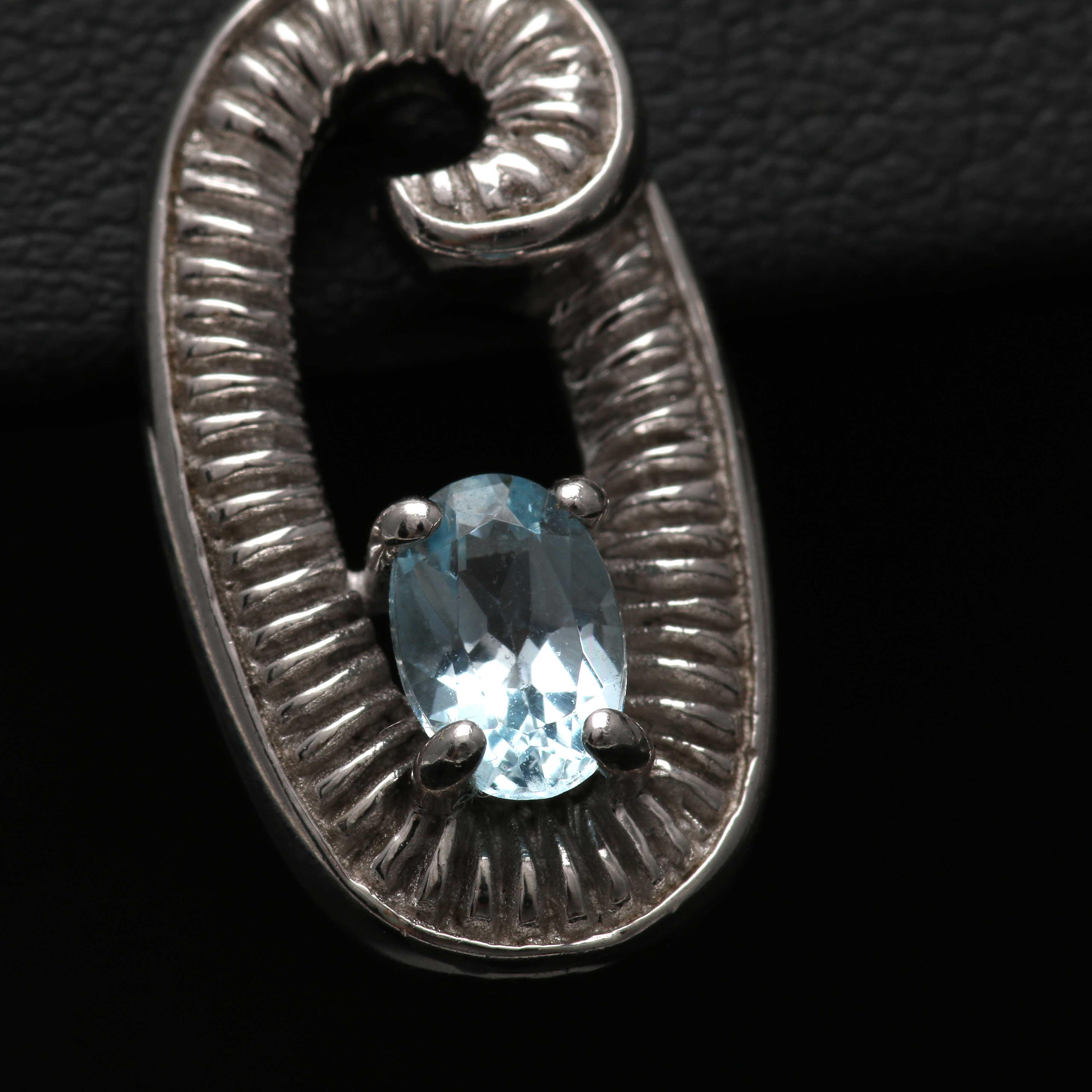 Sterling Silver Blue Topaz Demi Parure