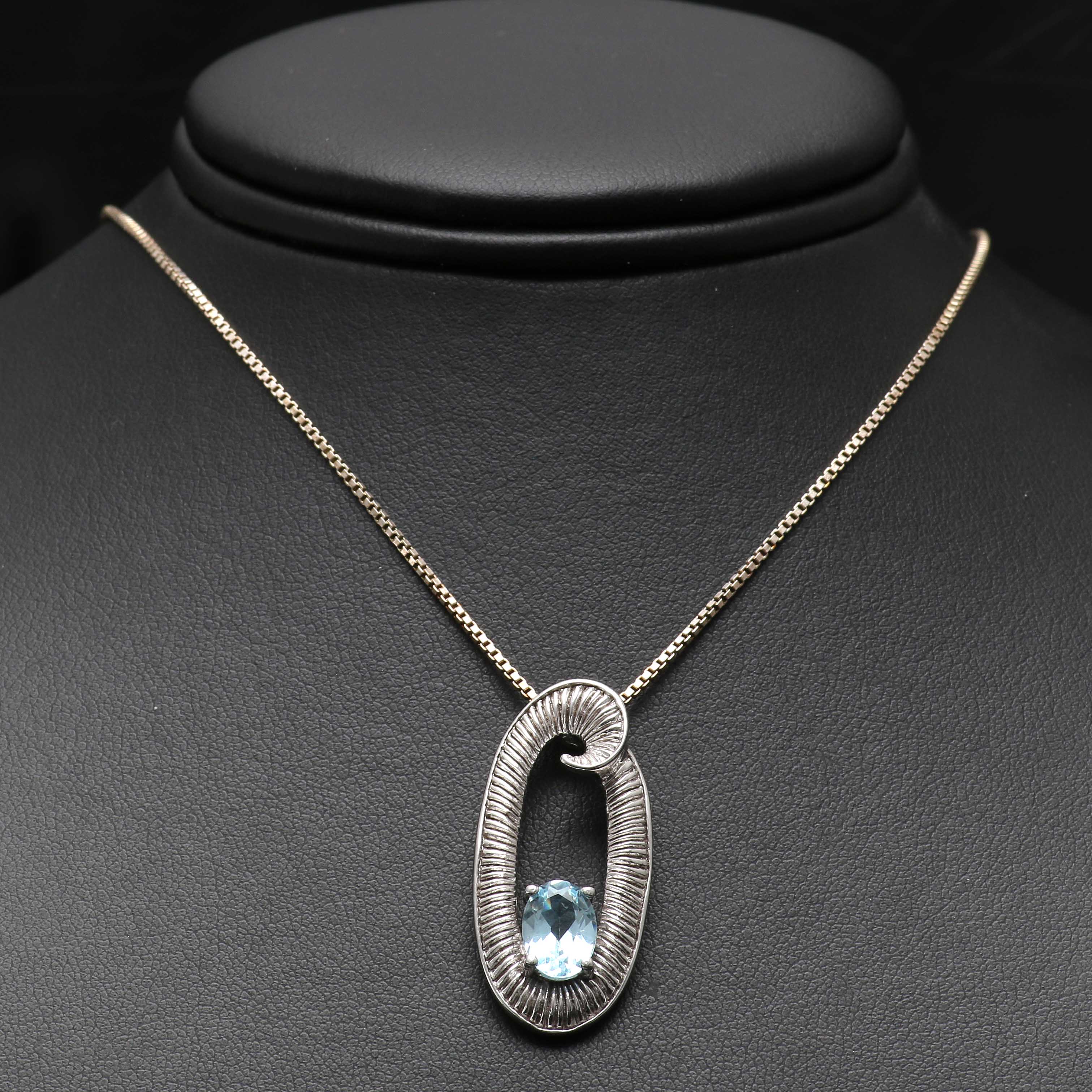 Sterling Silver Blue Topaz Demi Parure