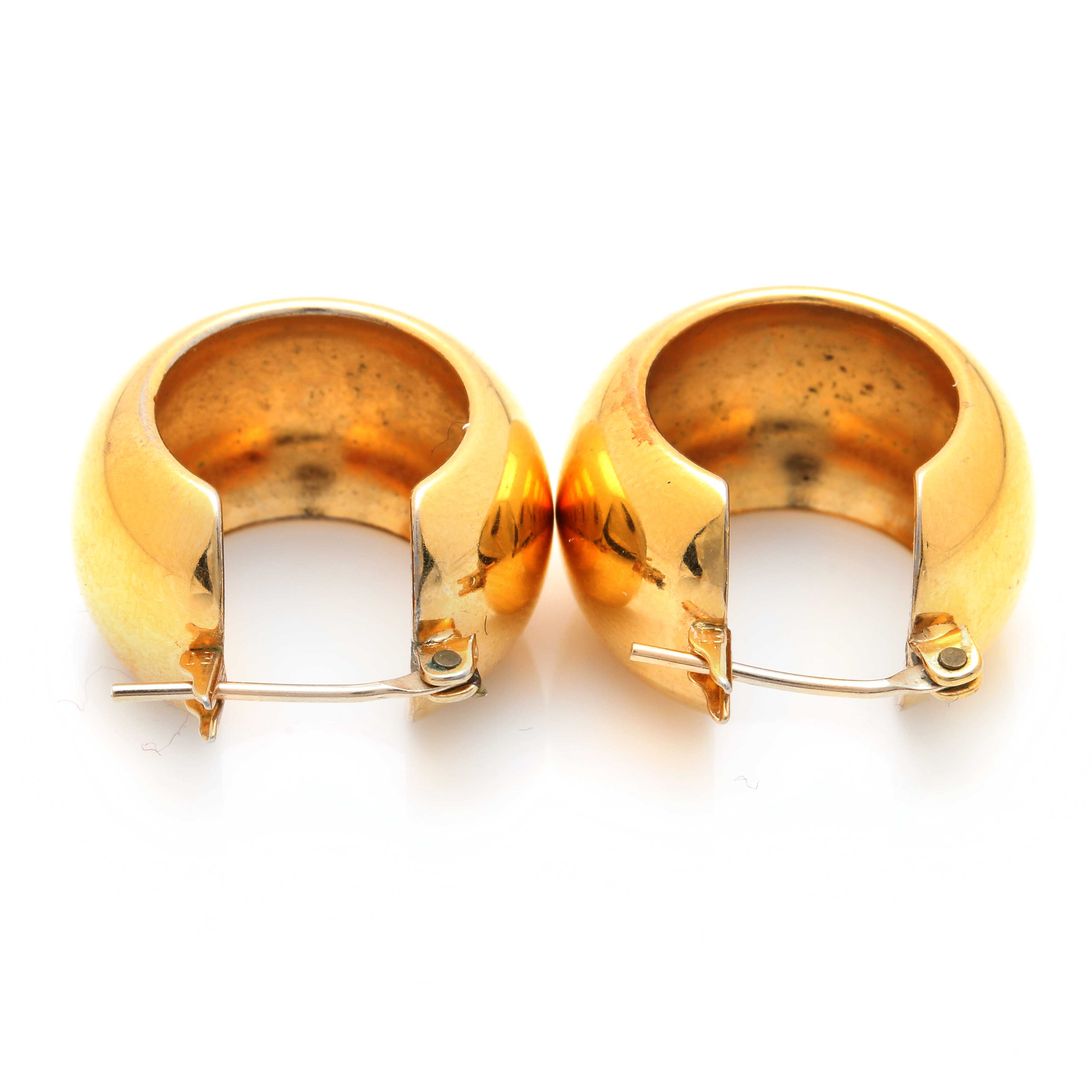 Selection of Nina Ricci Gold Tone Clamper Bracelet and Gold Tone Hoop Earrings