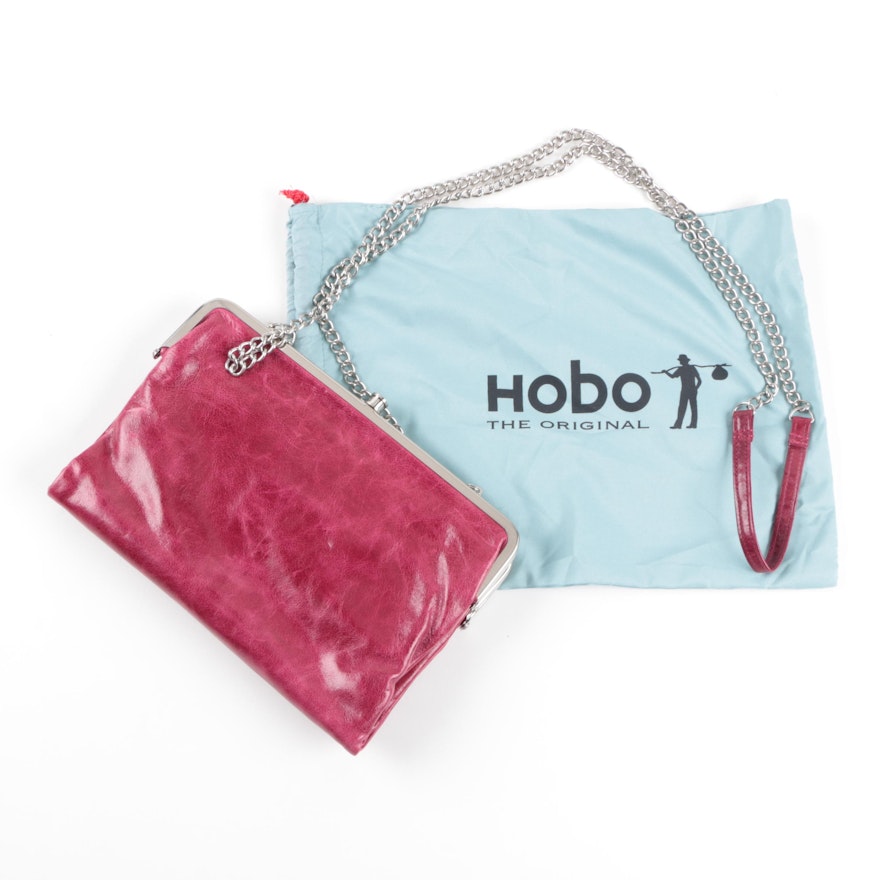 Hobo Red Leather Crossbody Lauren Clutch