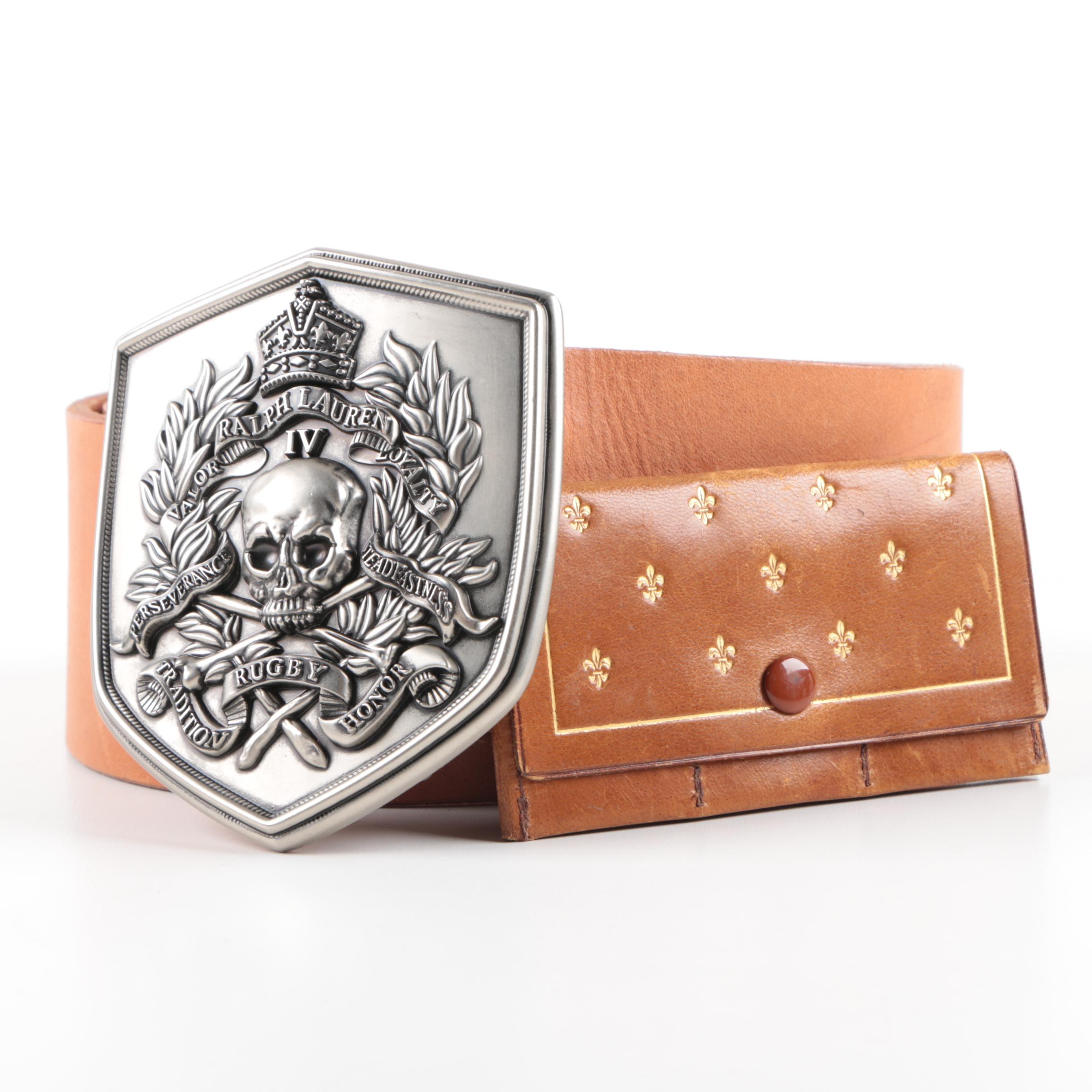 Ralph Lauren Rugby Leather Belt and Lee Imports Leather Stamp Holder