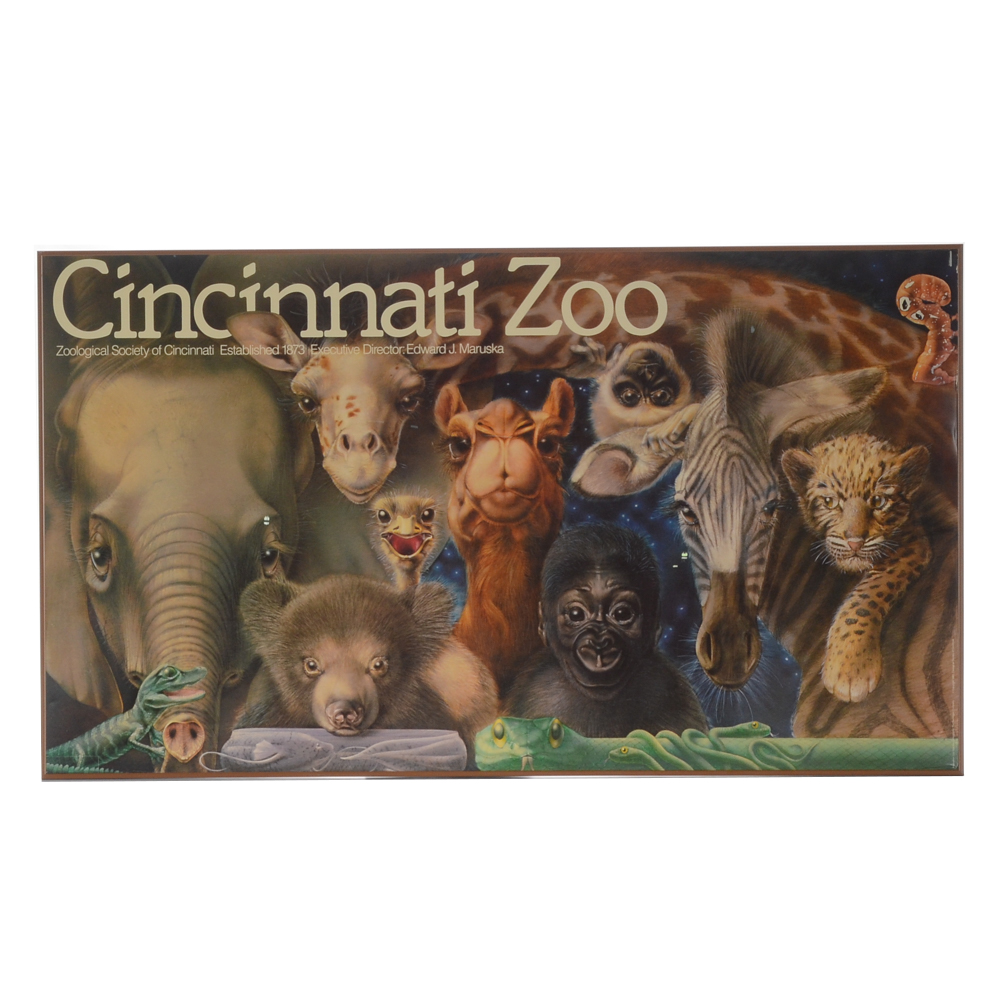 Vintage Cincinnati Zoo Poster after Lou Specker Illustration