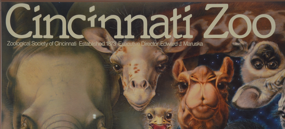 Vintage Cincinnati Zoo Poster after Lou Specker Illustration