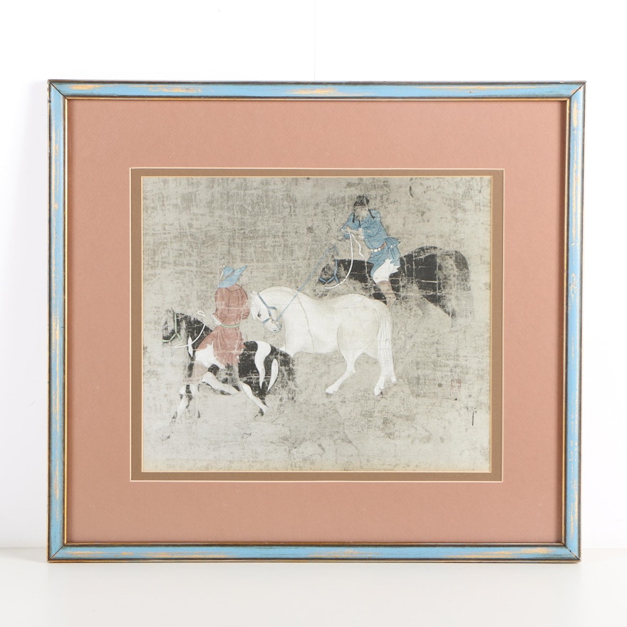 Giclee Print After Yuan Dynasty "Tribute Horses"