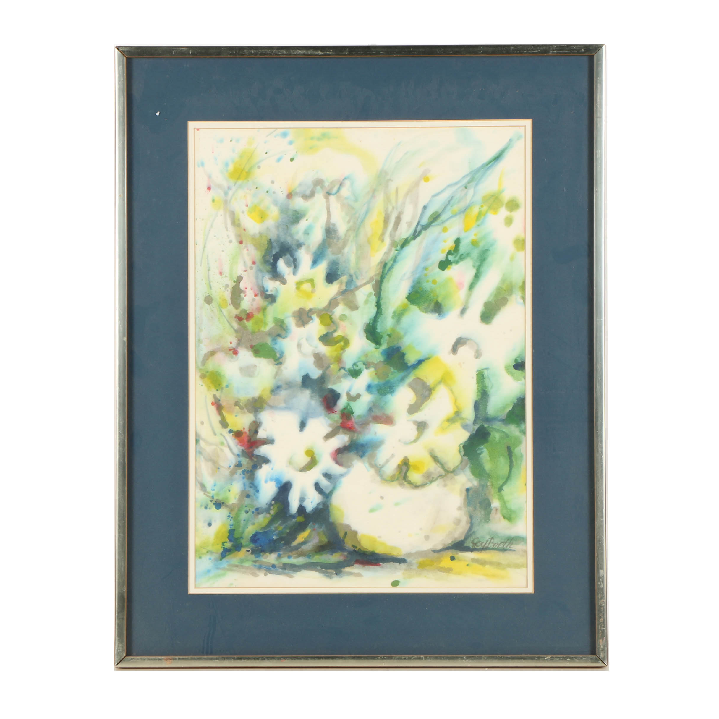 Joy Barth Watercolor Painting on Paper of an Abstract Composition