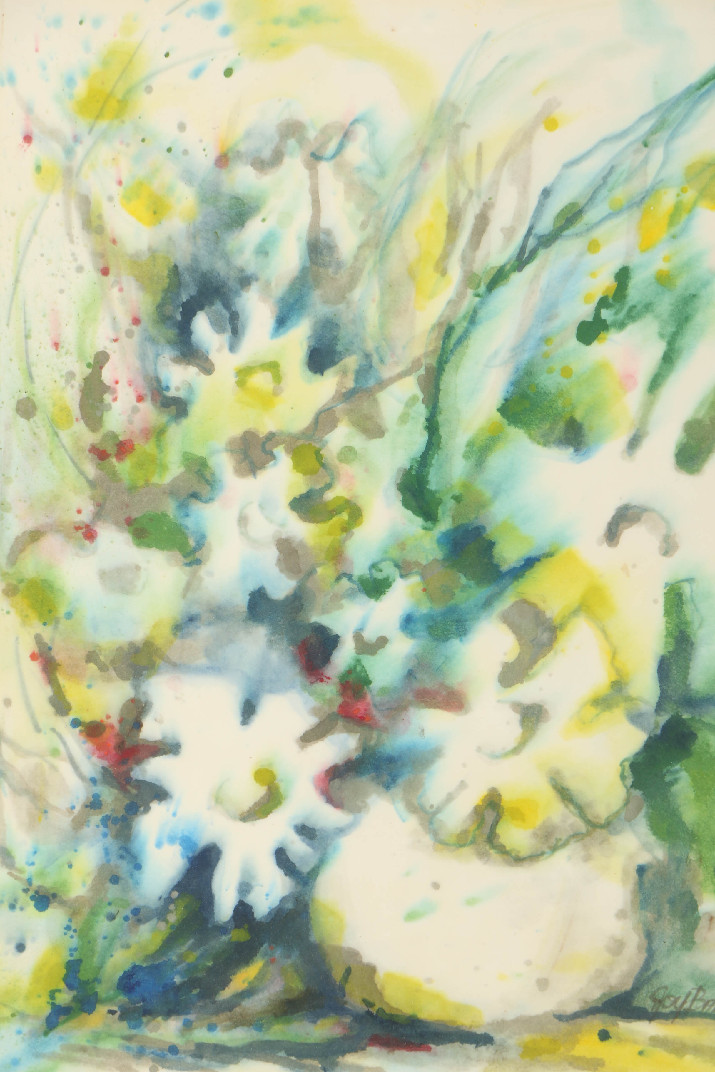 Joy Barth Watercolor Painting on Paper of an Abstract Composition