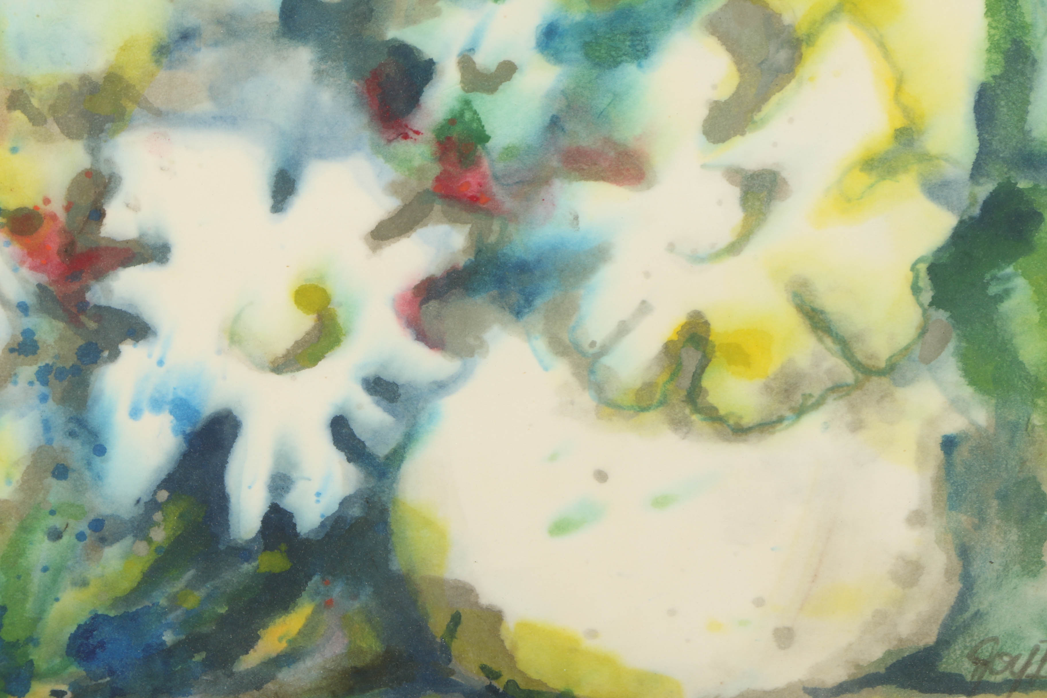 Joy Barth Watercolor Painting on Paper of an Abstract Composition