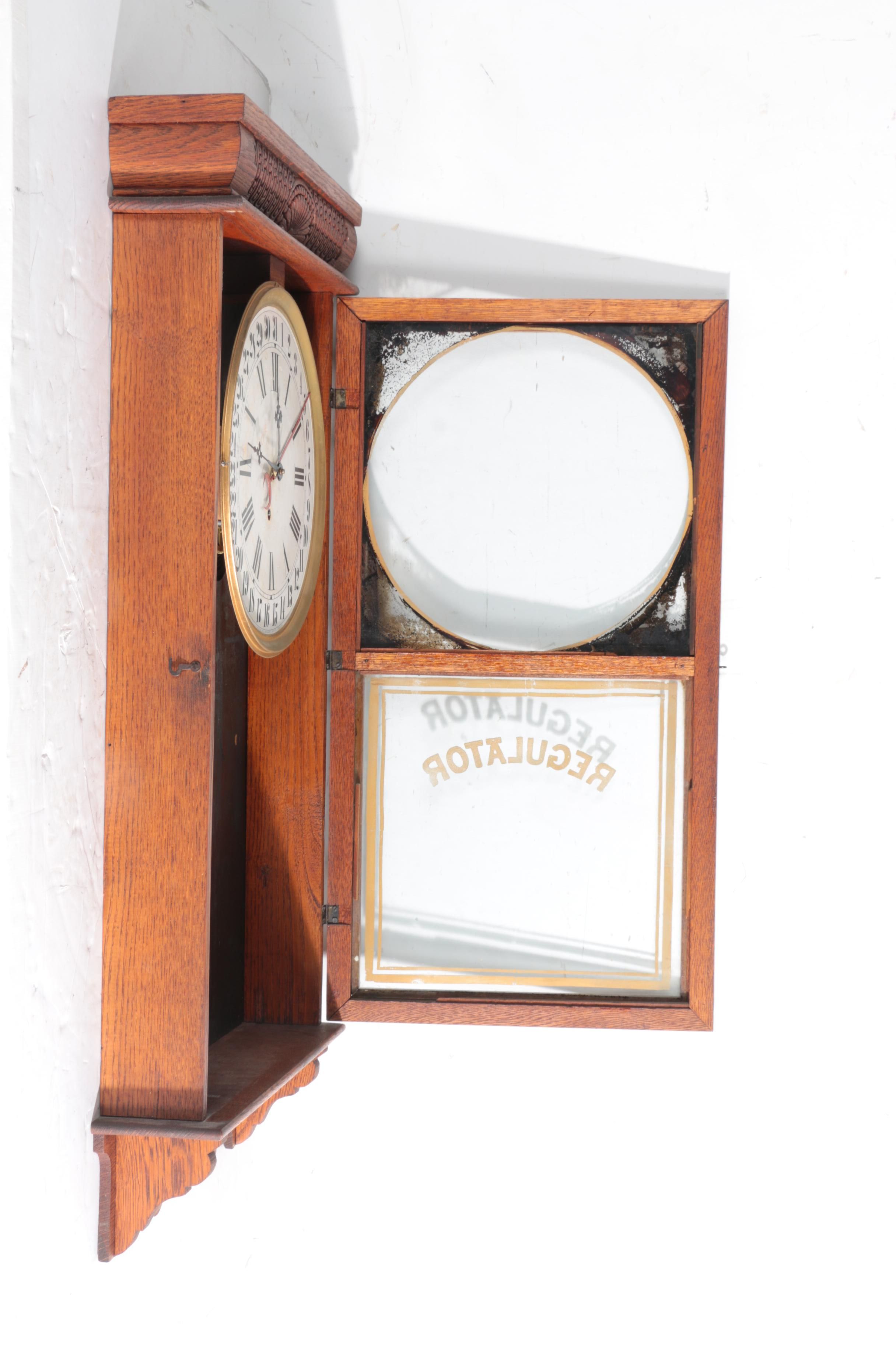 Ingraham Western Union Regulator Calendar Clock