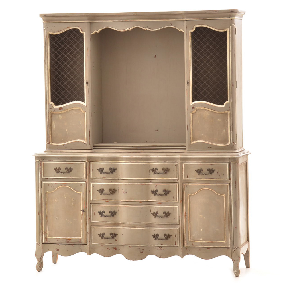 Vintage French Country Painted Cupboard