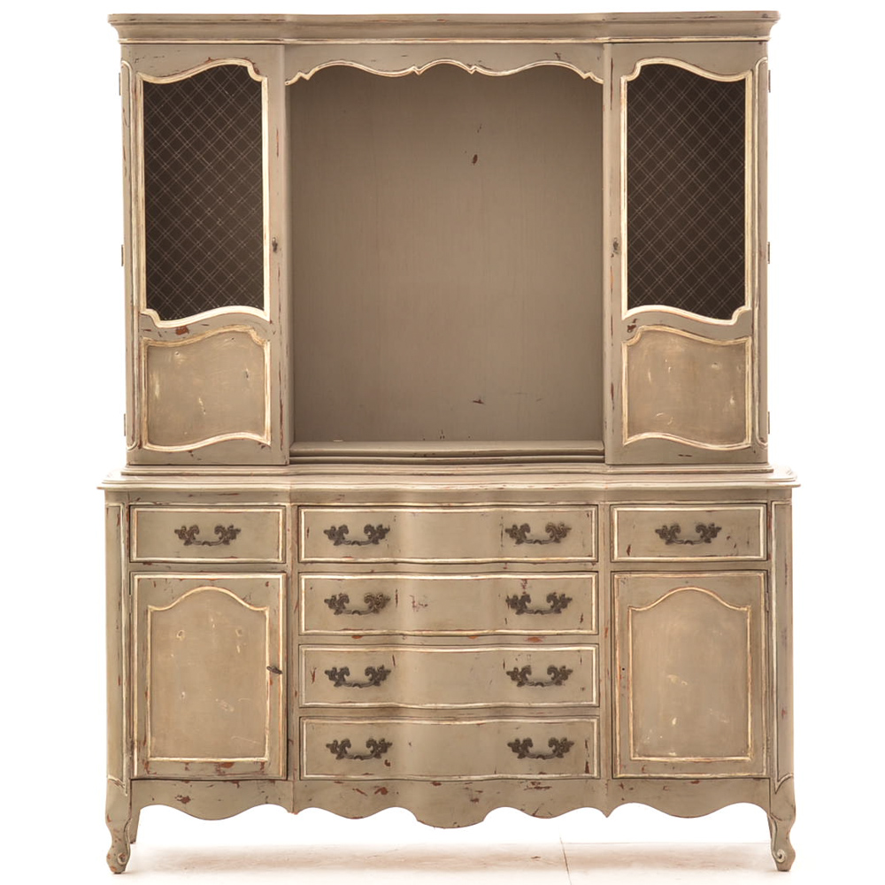 Vintage French Country Painted Cupboard