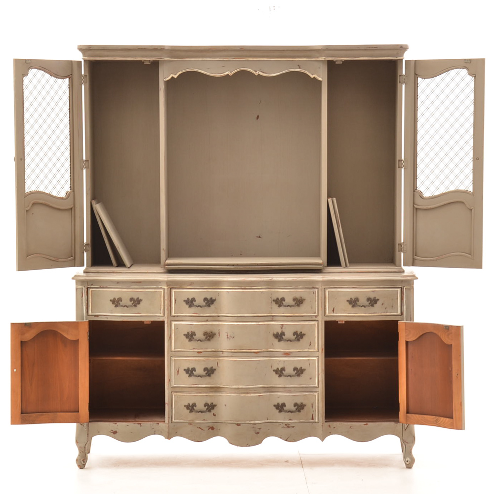 Vintage French Country Painted Cupboard