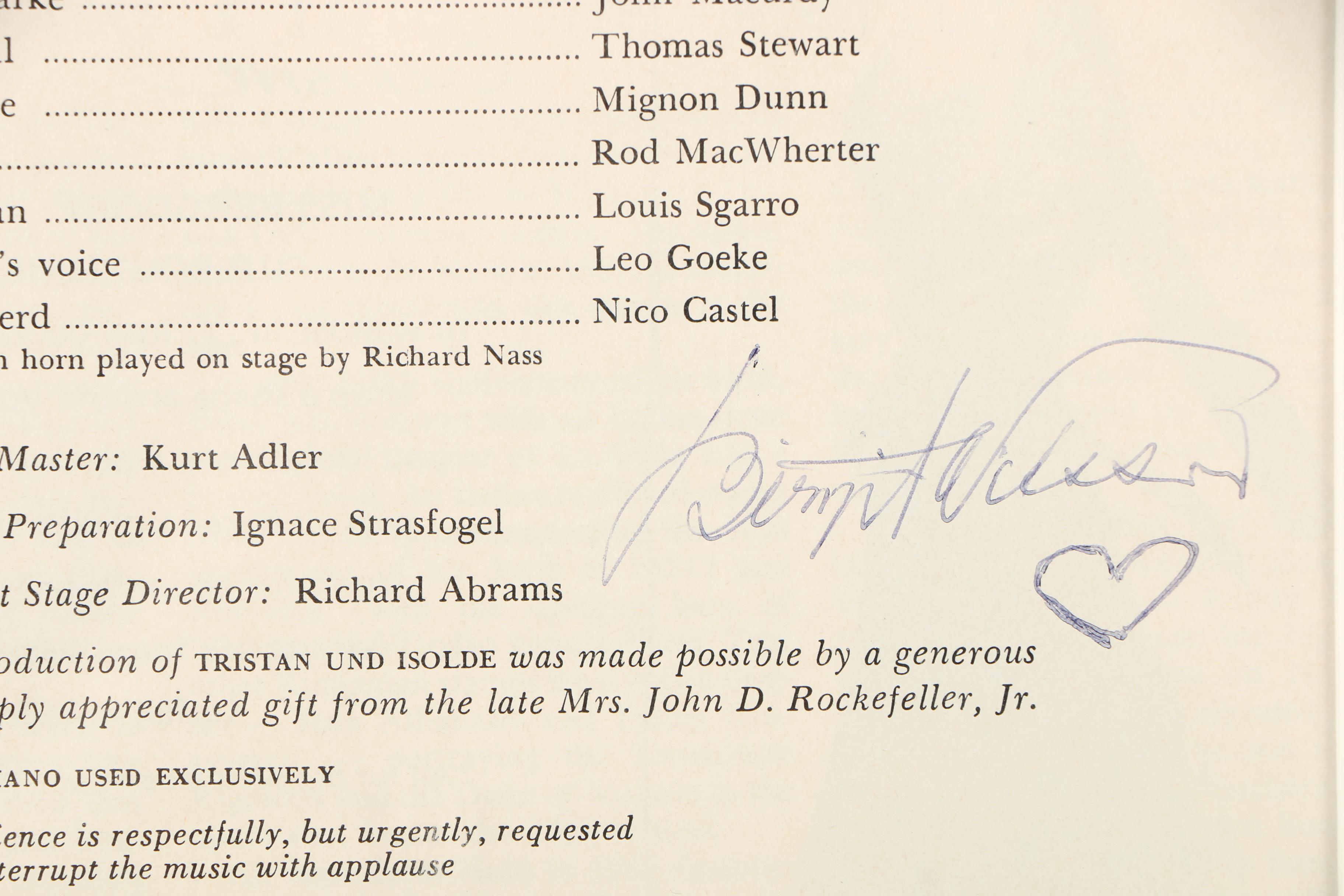 Jess Thomas and Birgit Nilsson Autographed Framed Metropolitan Opera Display