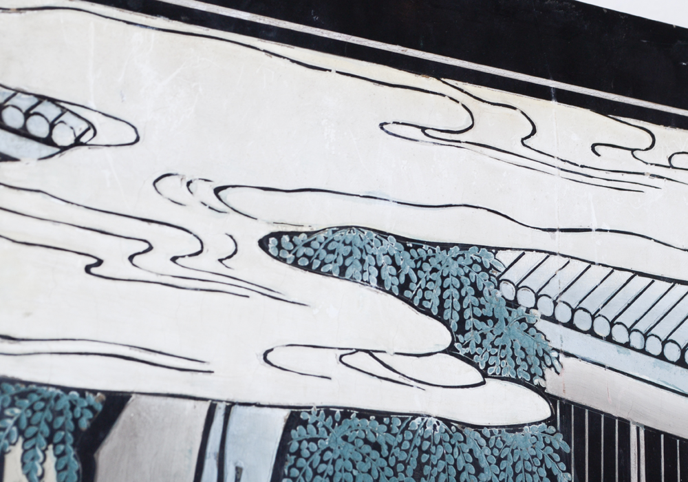 Chinese Three-Panel Coromandel Lacquer Folding Screen