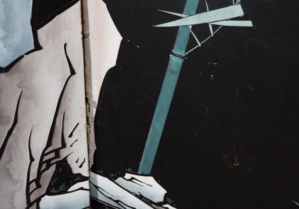 Chinese Three-Panel Coromandel Lacquer Folding Screen