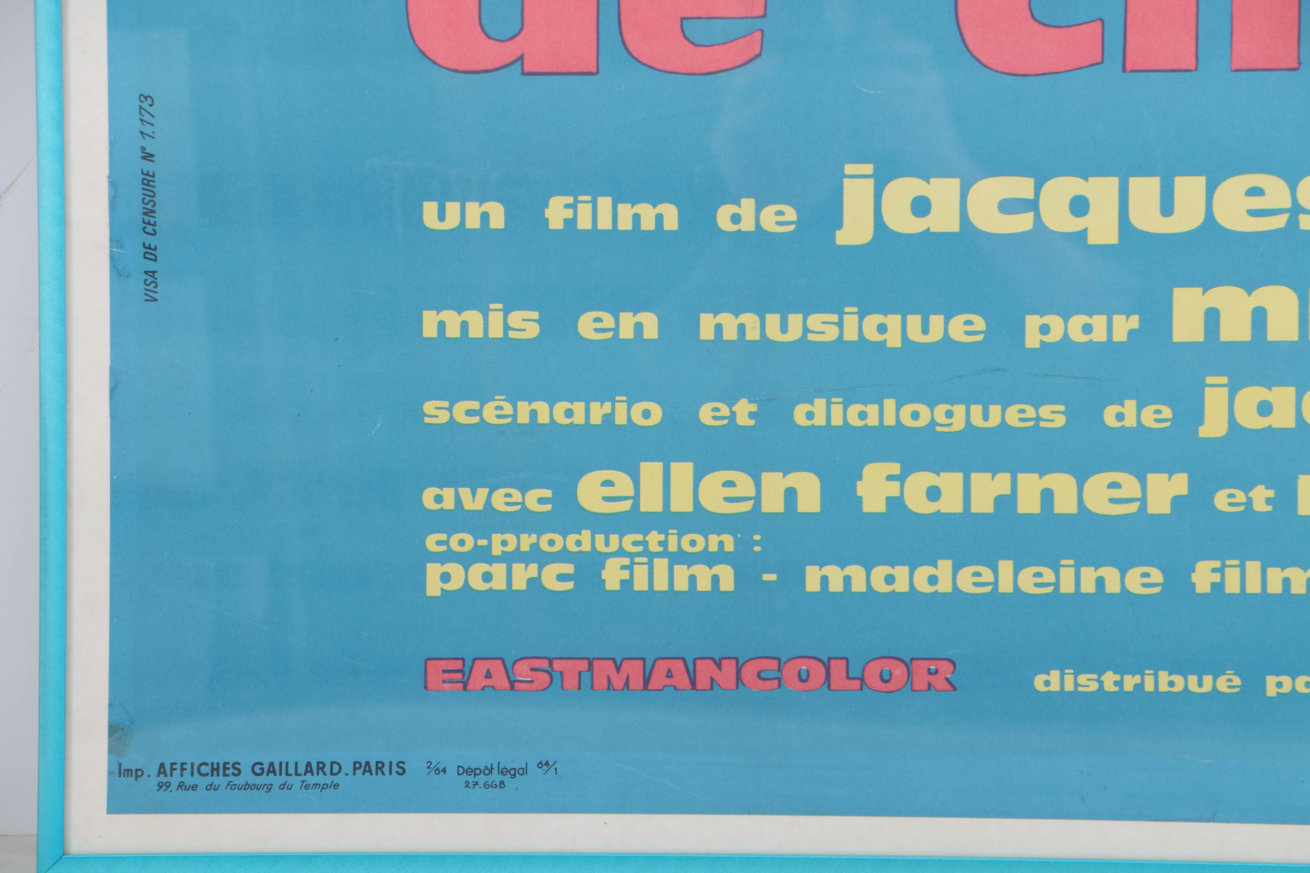 1964 "Les Parapluies de Cherbourg" Kiosk-Size French Movie Poster