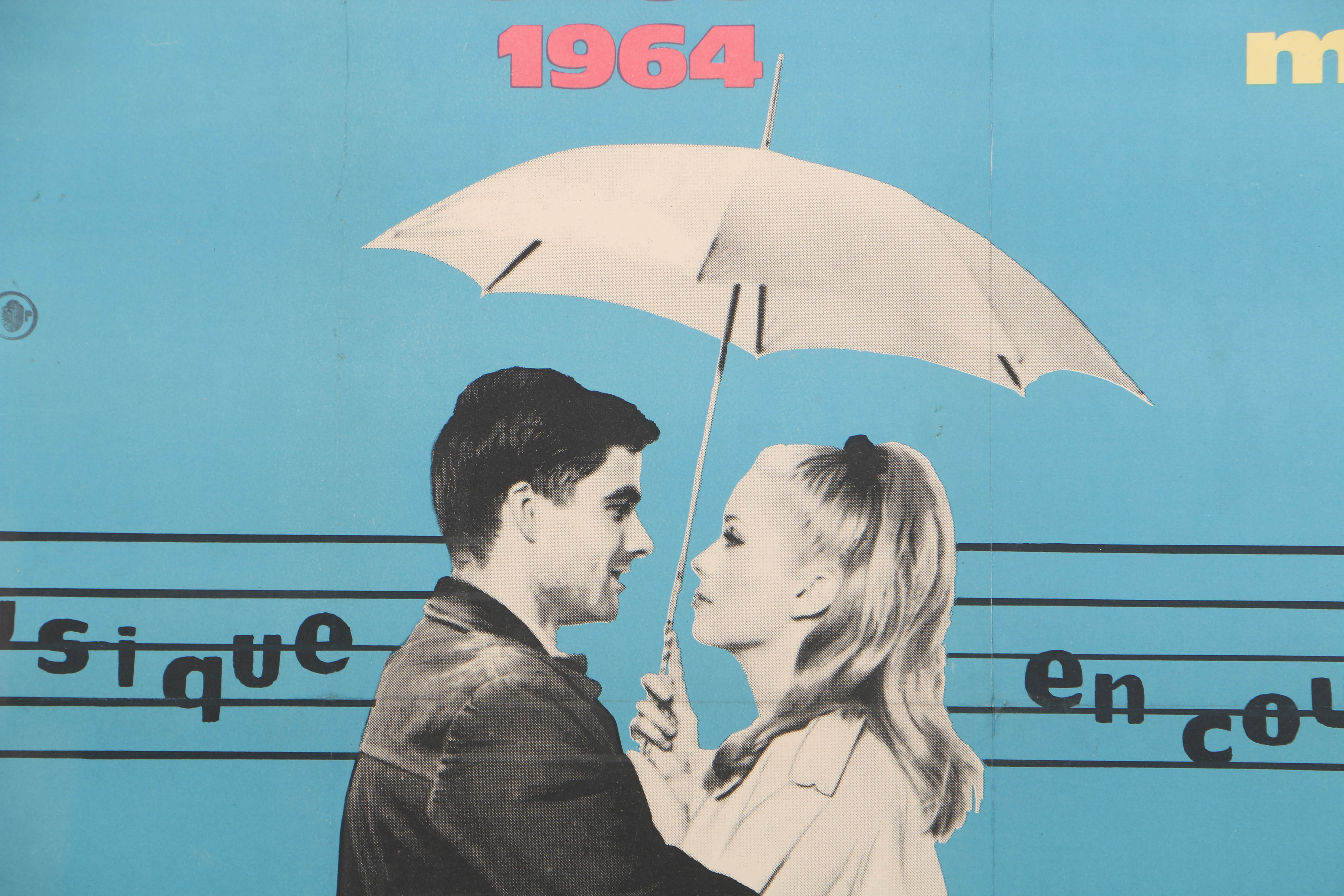 1964 "Les Parapluies de Cherbourg" Kiosk-Size French Movie Poster
